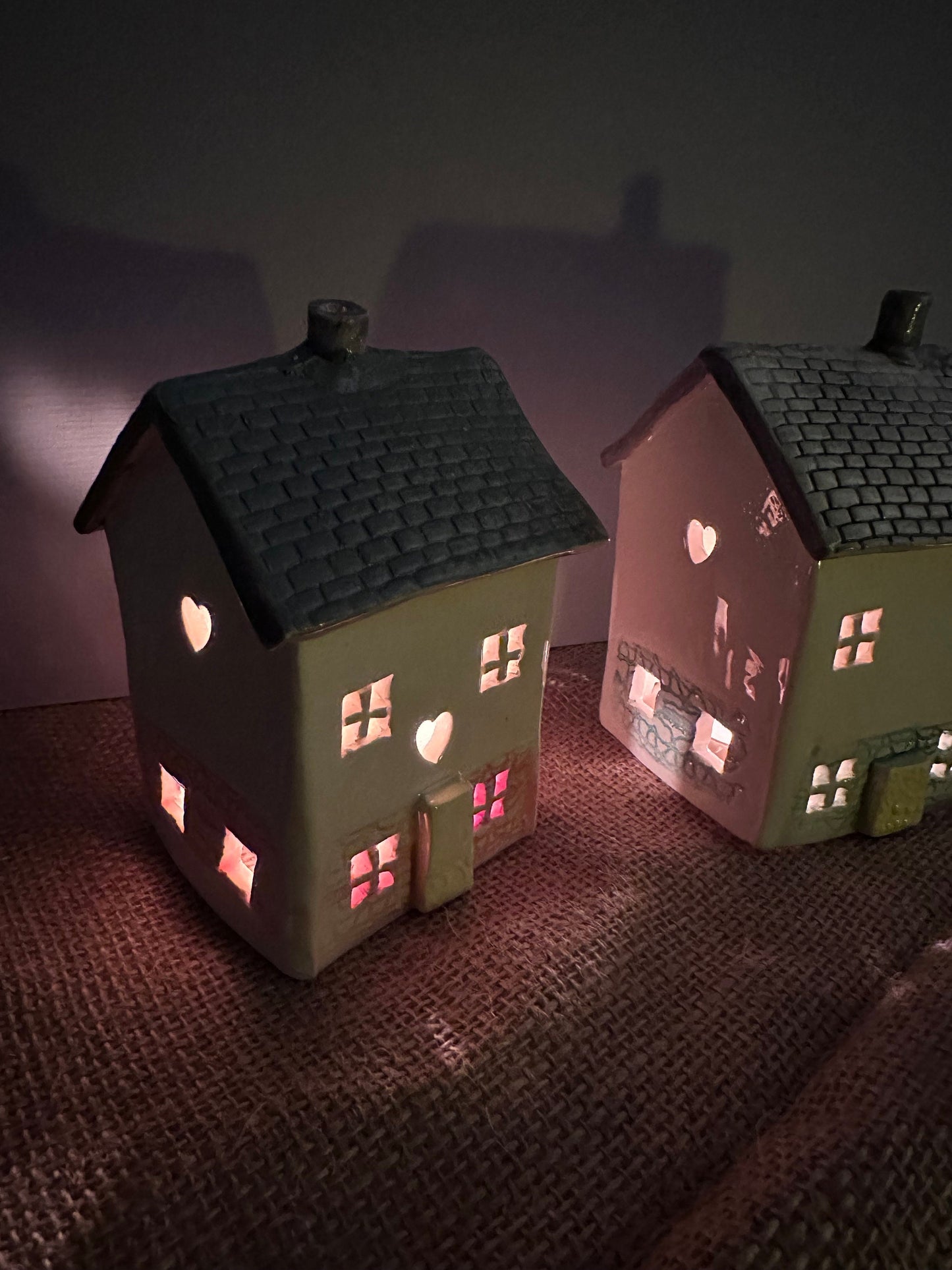 Ceramic Cottage Tea Light Holder