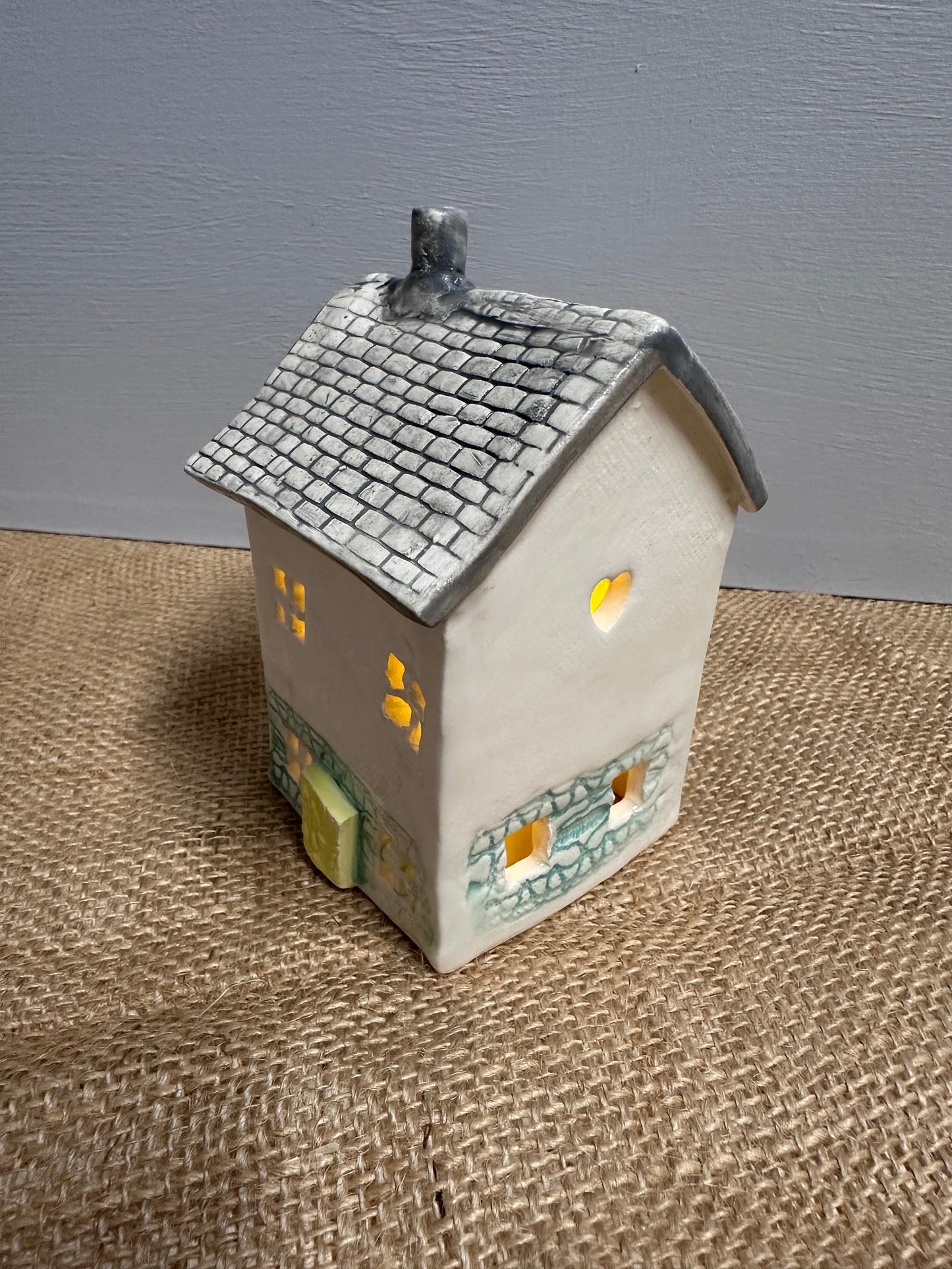 Ceramic Cottage Tea Light Holder