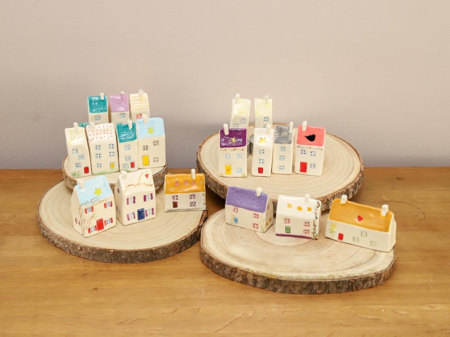 Handmade Ceramic Cottage House: Collectible Miniature Village