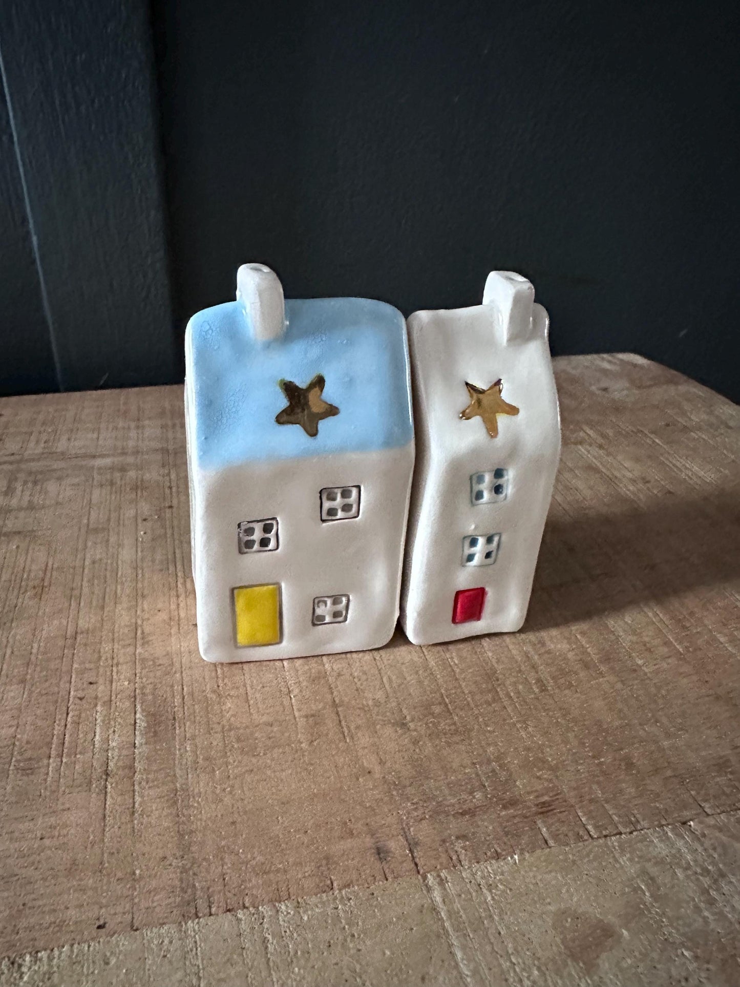 Handmade Ceramic Cottage House: Collectible Miniature Village