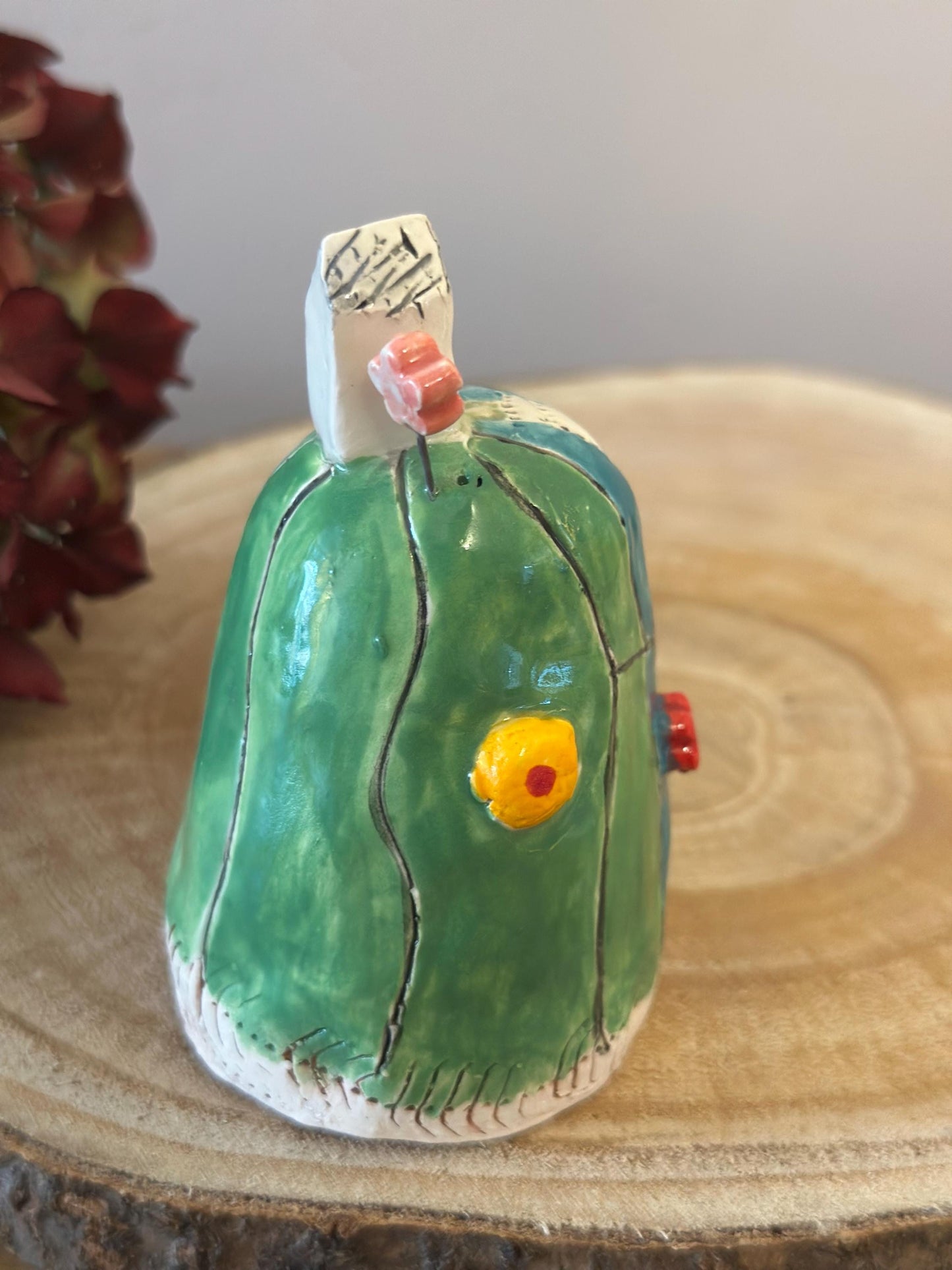 Ceramic House on the Hill Sculpture