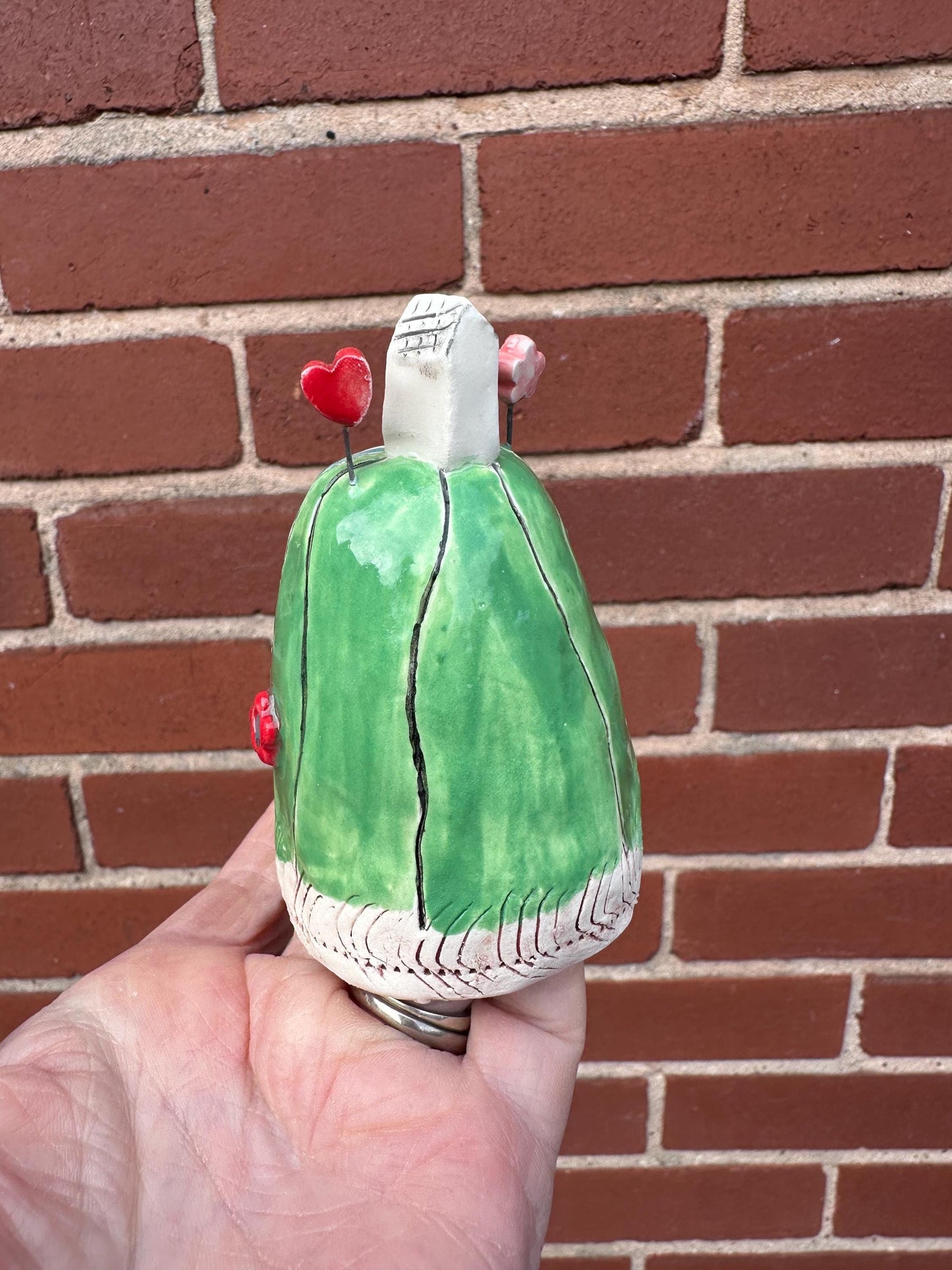 Ceramic House on the Hill Sculpture