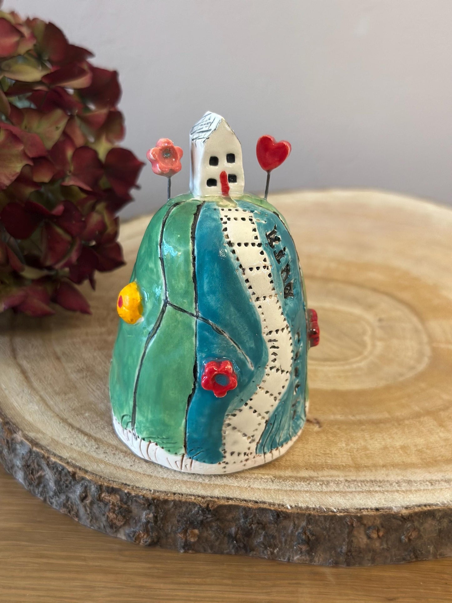 Ceramic House on the Hill Sculpture