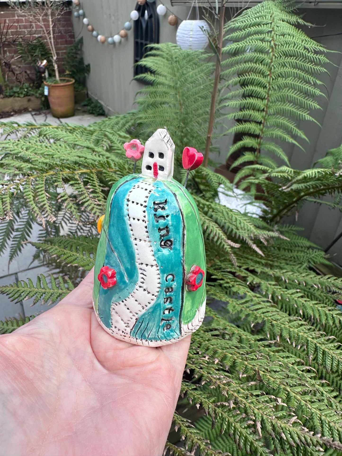 Ceramic House on the Hill Sculpture