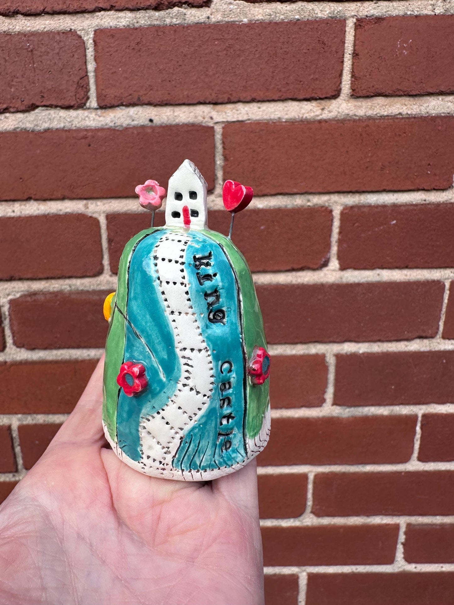Ceramic House on the Hill Sculpture