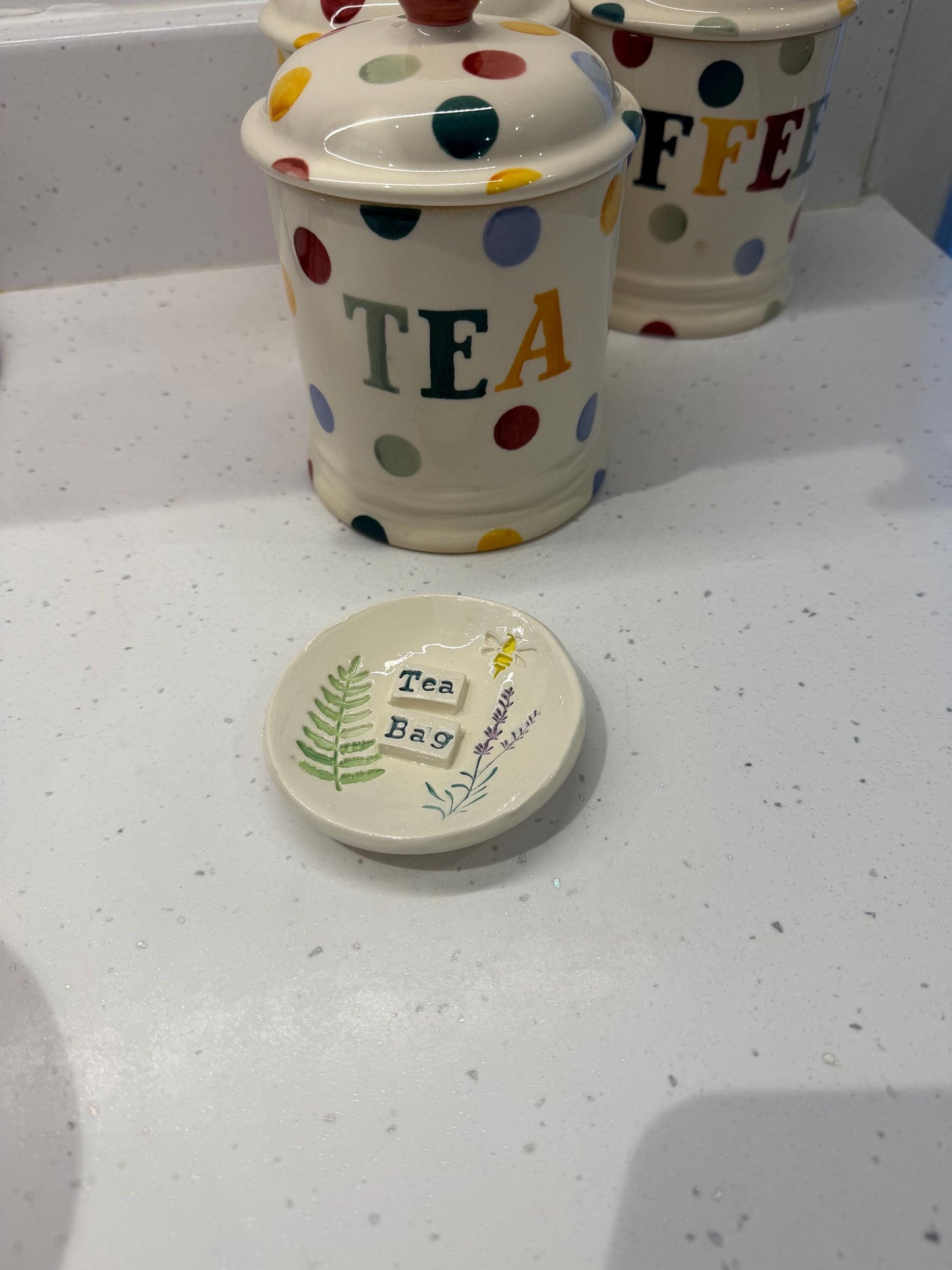 Tea Bag Dish Ceramic Handmade. Hand Painted