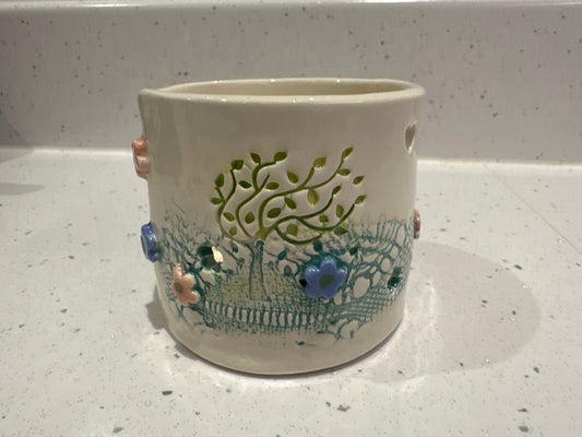 Pretty Ceramic Tea Light Holder Handmade