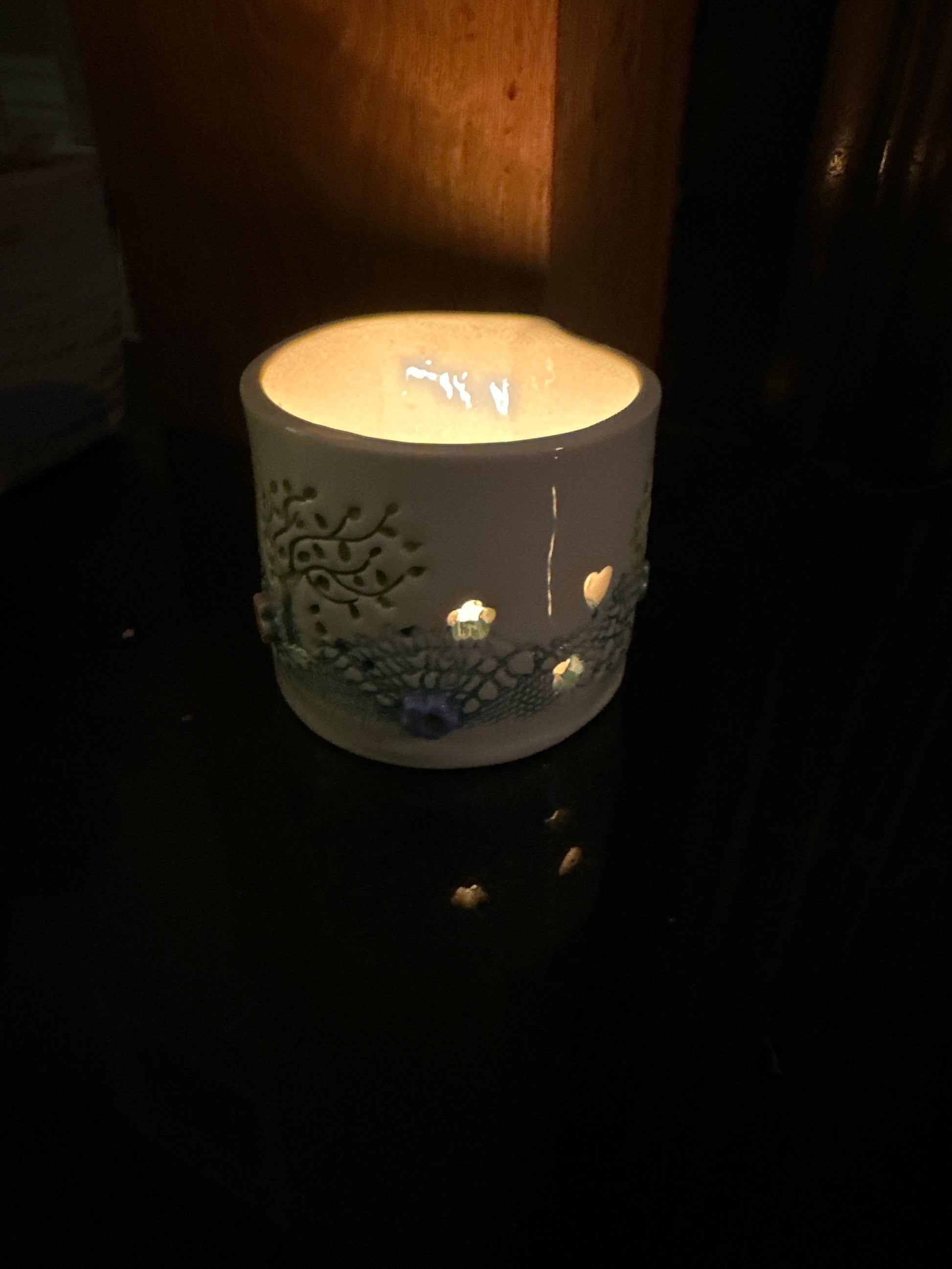 Pretty Ceramic Tea Light Holder Handmade