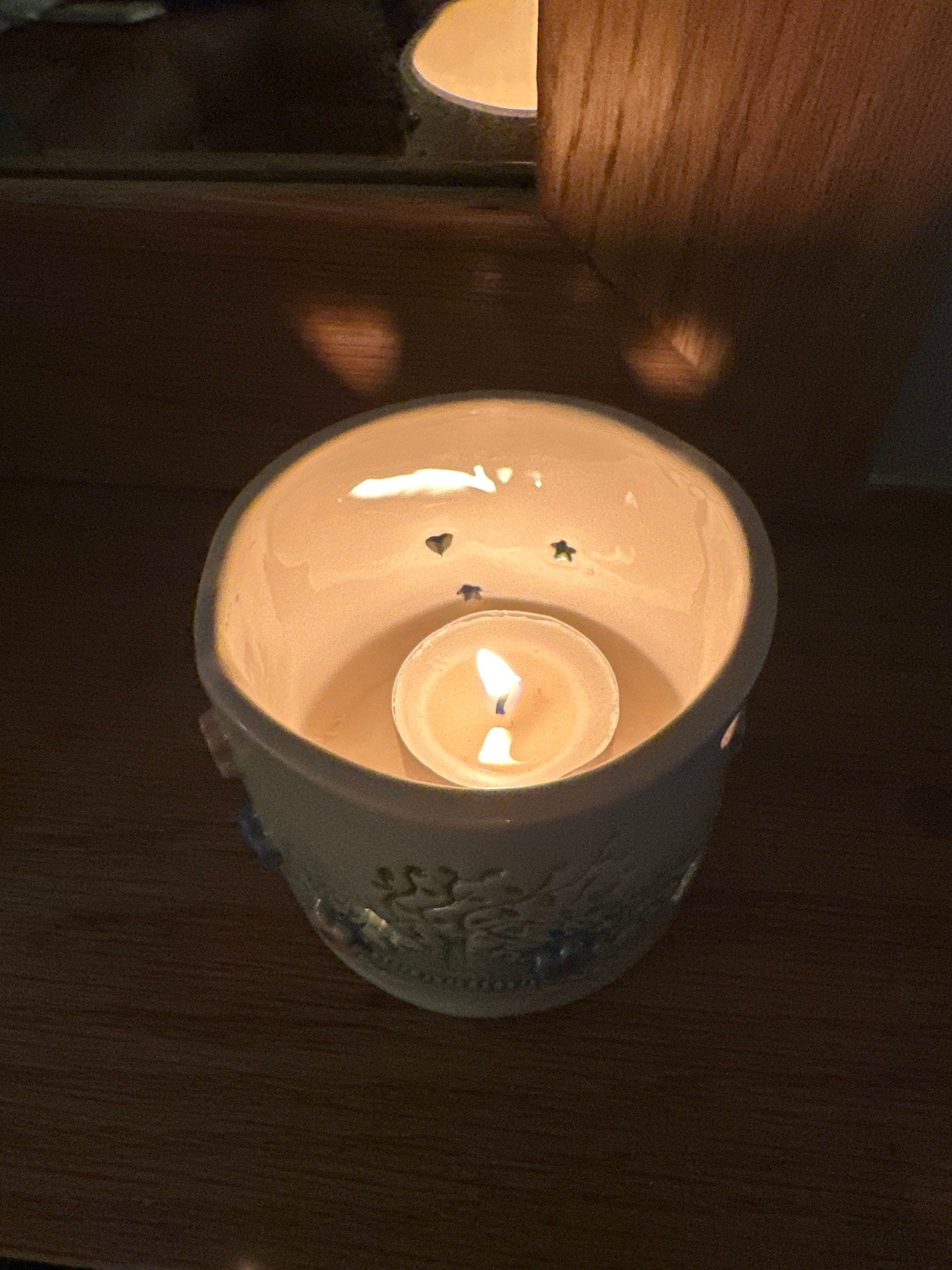 Pretty Ceramic Tea Light Holder Handmade
