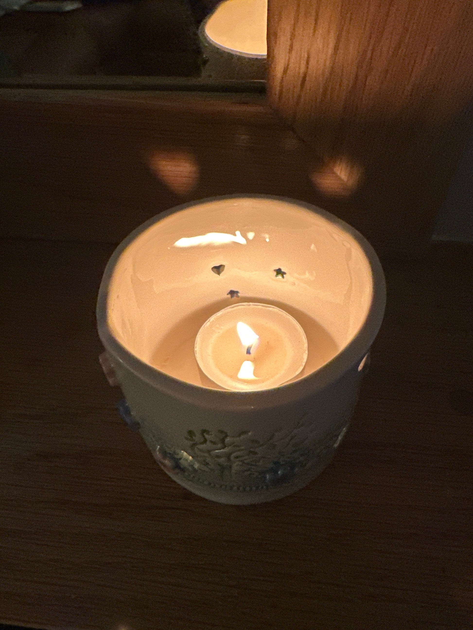 Pretty Ceramic Tea Light Holder Handmade