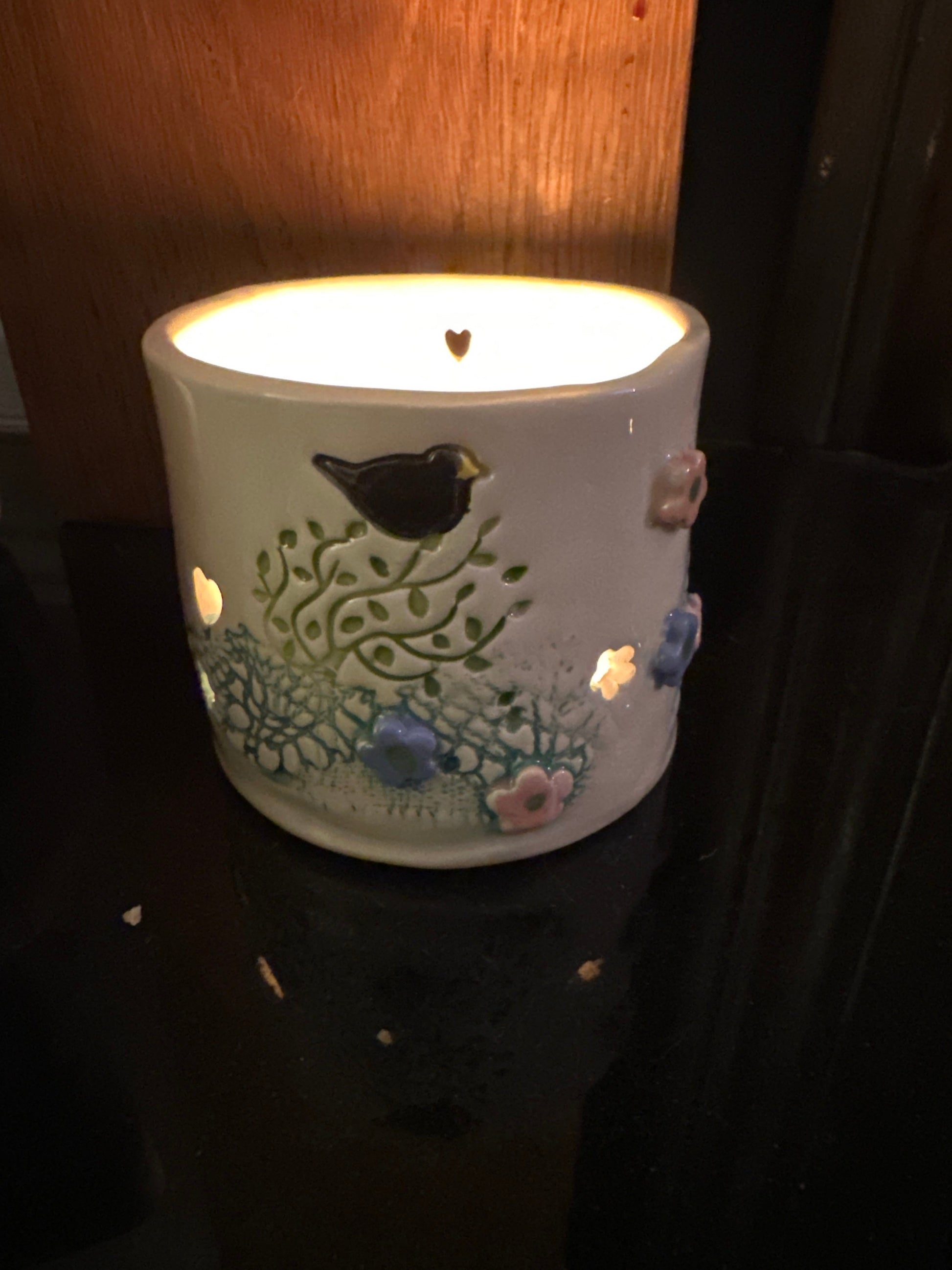 Pretty Ceramic Tea Light Holder Handmade