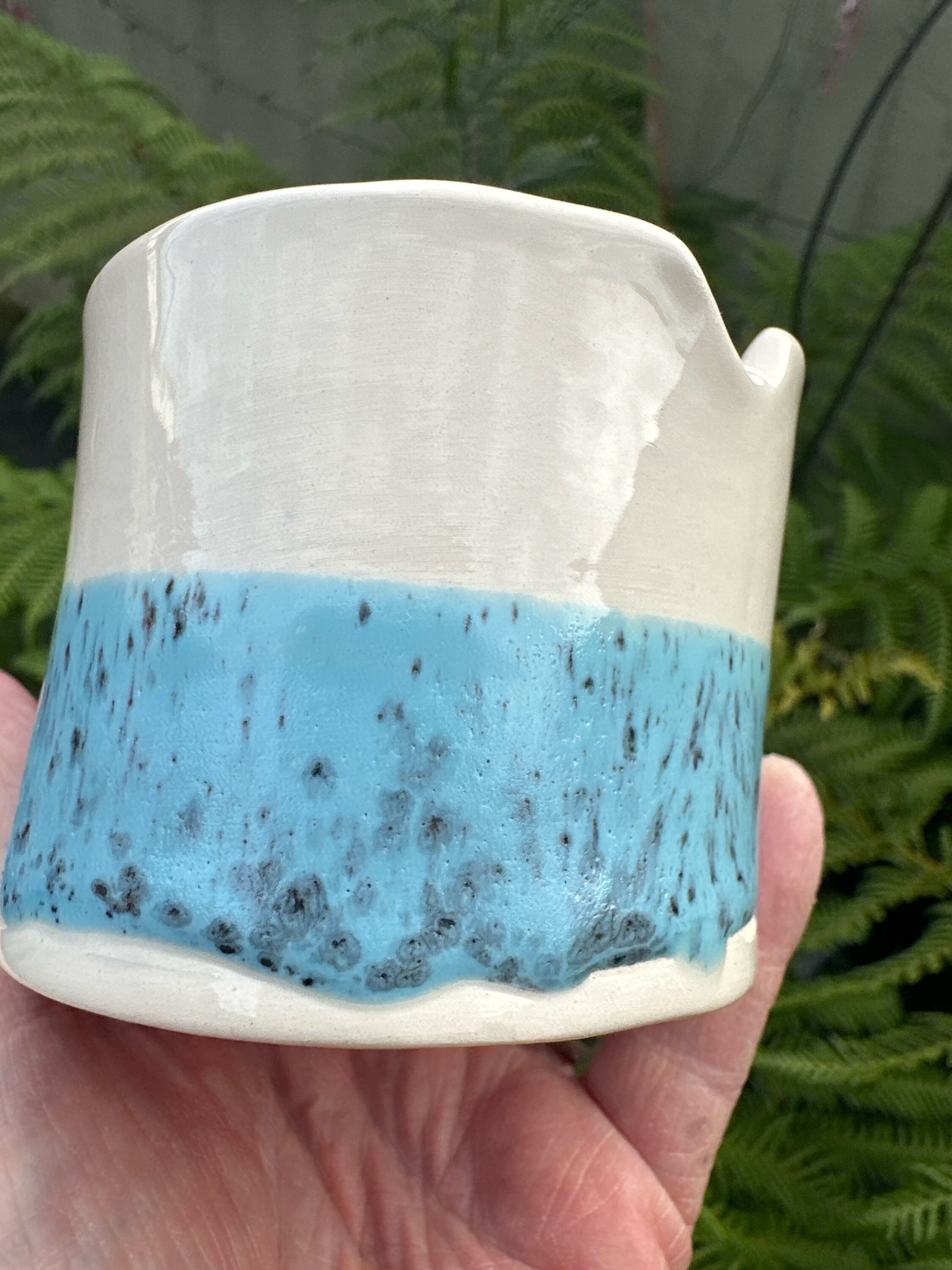 Pretty Ceramic Tea Bag & Spoon pot