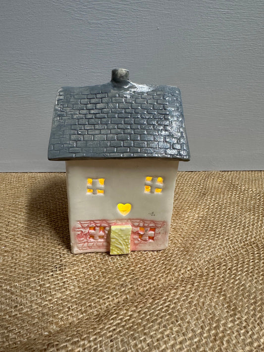 Ceramic Cottage Tea Light Holder