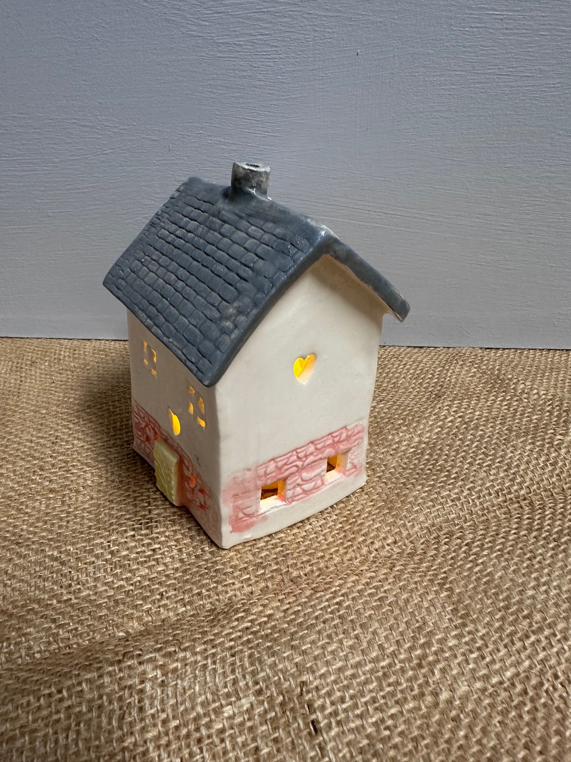 Ceramic Cottage Tea Light Holder