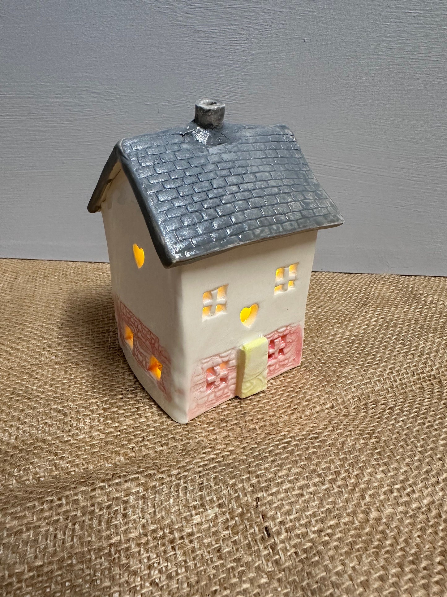 Ceramic Cottage Tea Light Holder