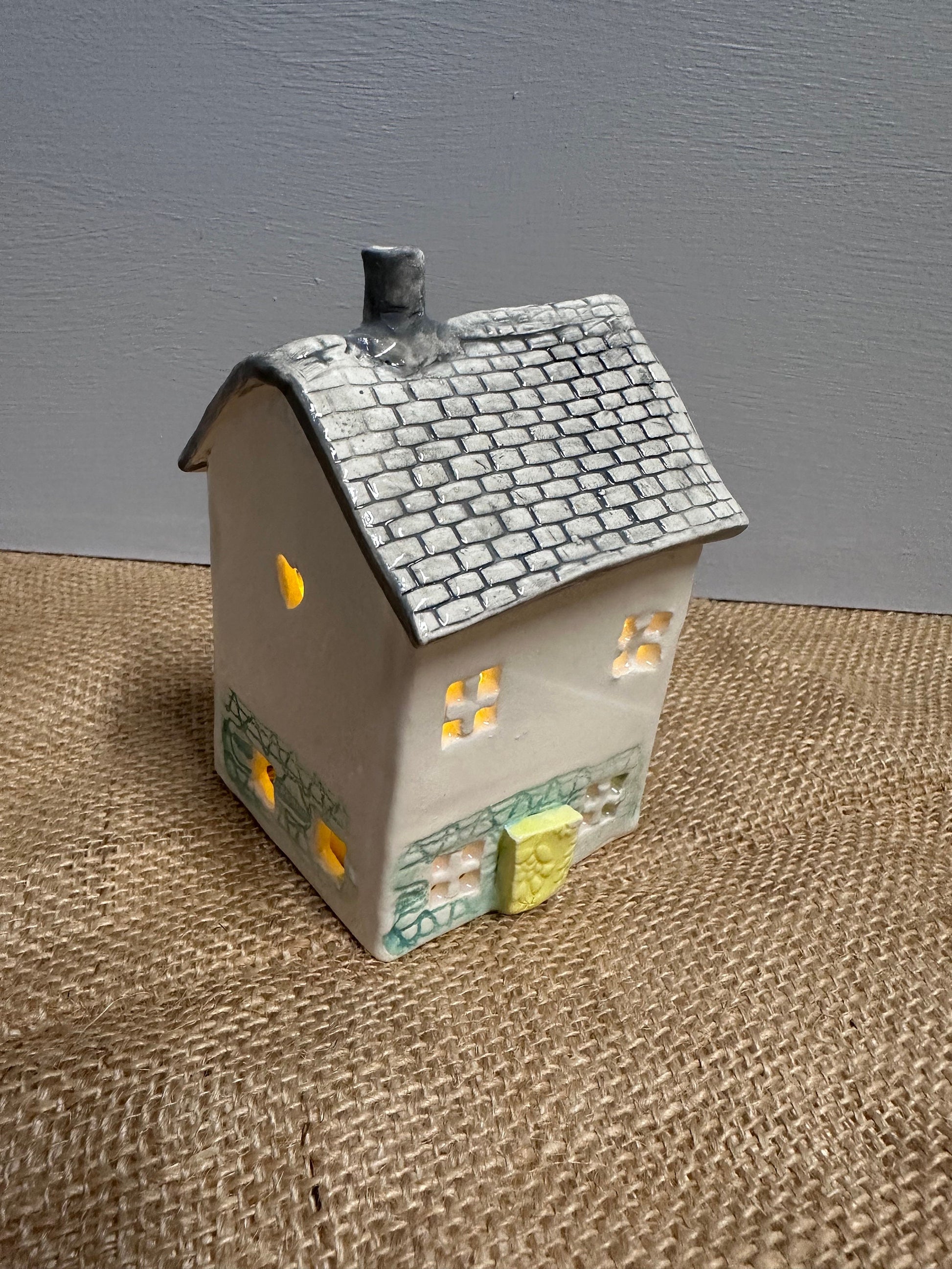 Ceramic Cottage Tea Light Holder
