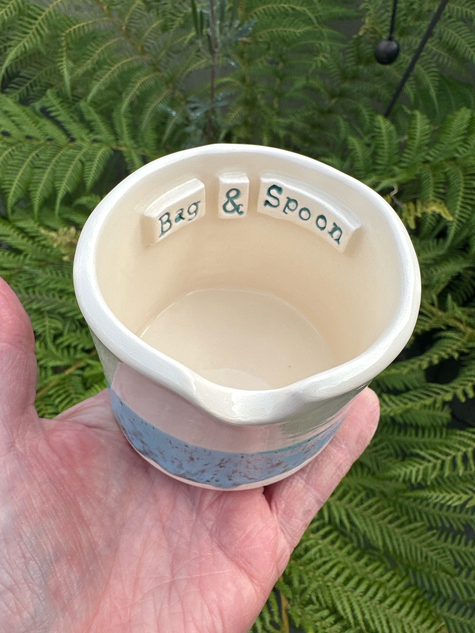 Pretty Ceramic Tea Bag & Spoon pot