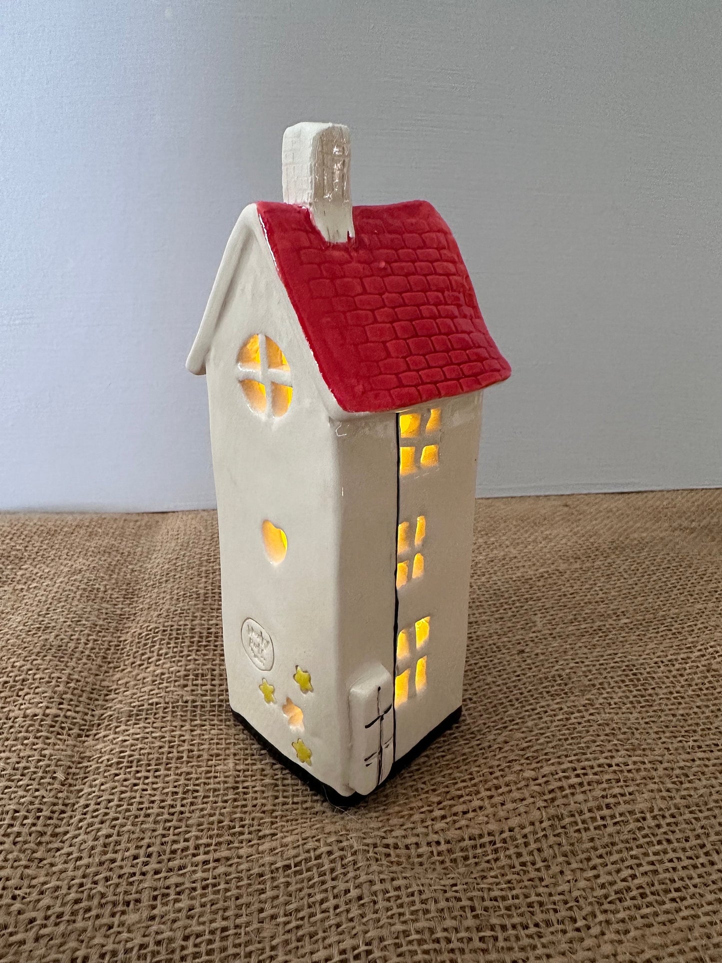 Hand made ceramic Townhouse TeaLight Holder