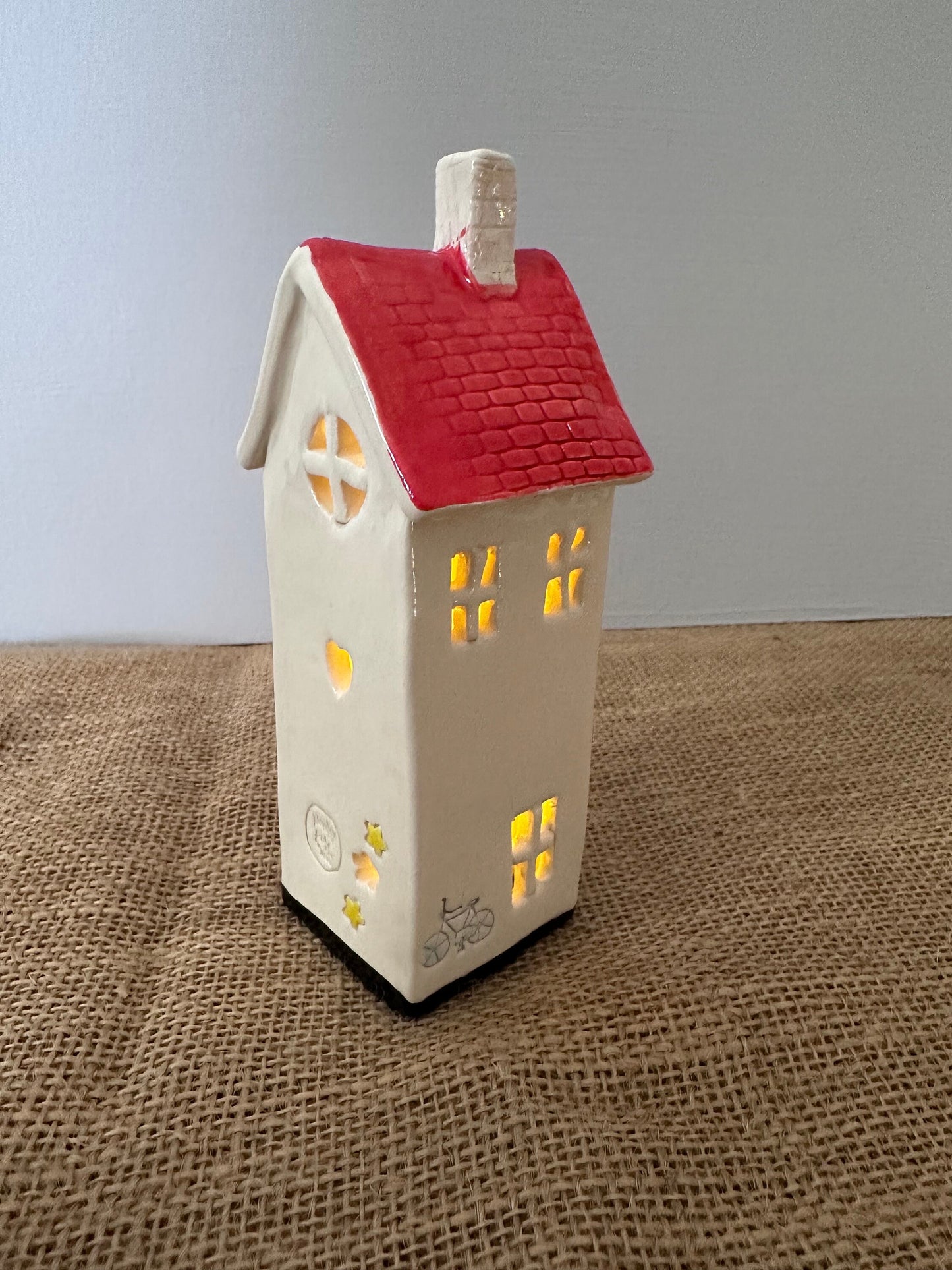 Hand made ceramic Townhouse TeaLight Holder