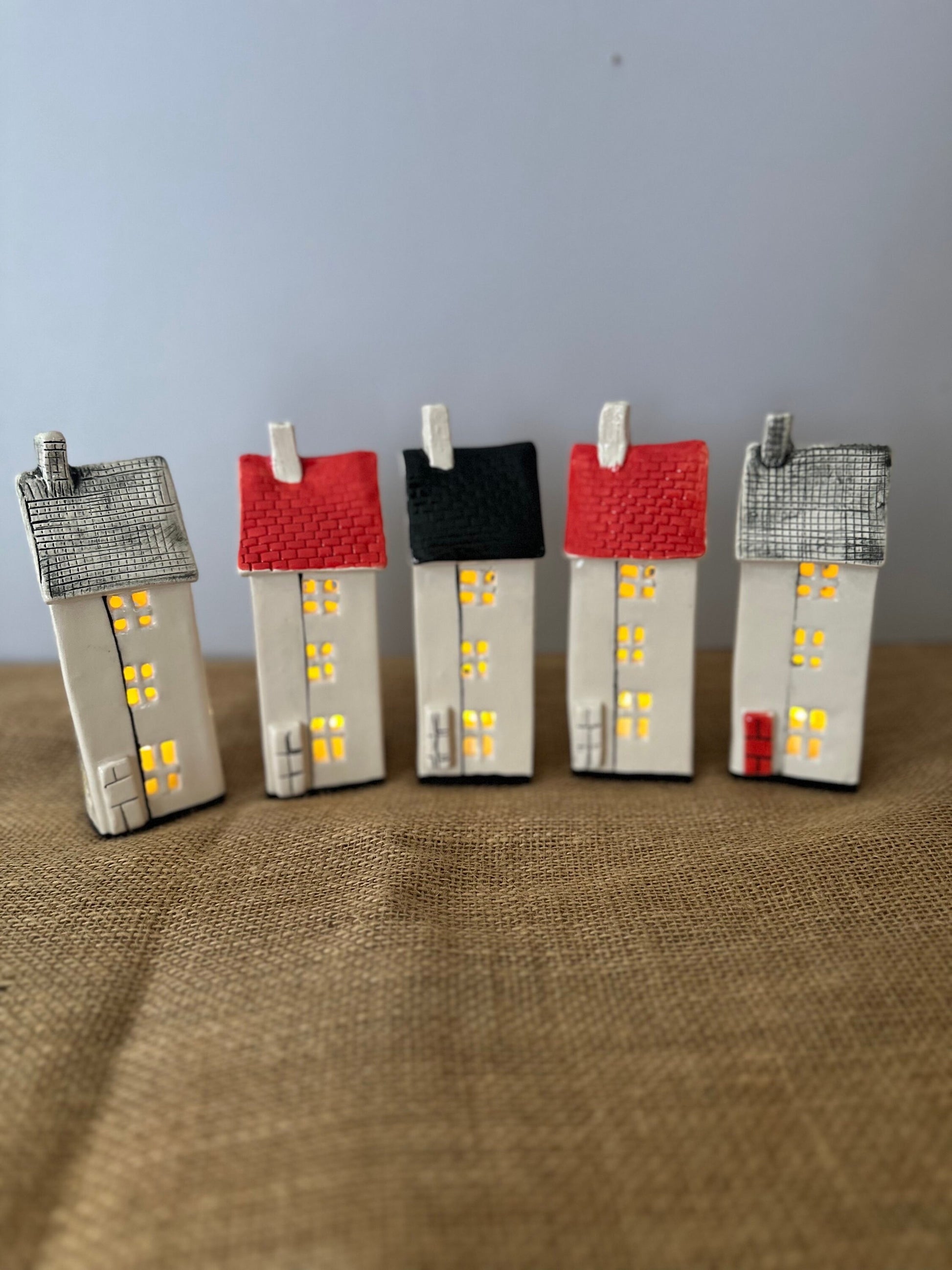 Hand made ceramic Townhouse TeaLight Holder