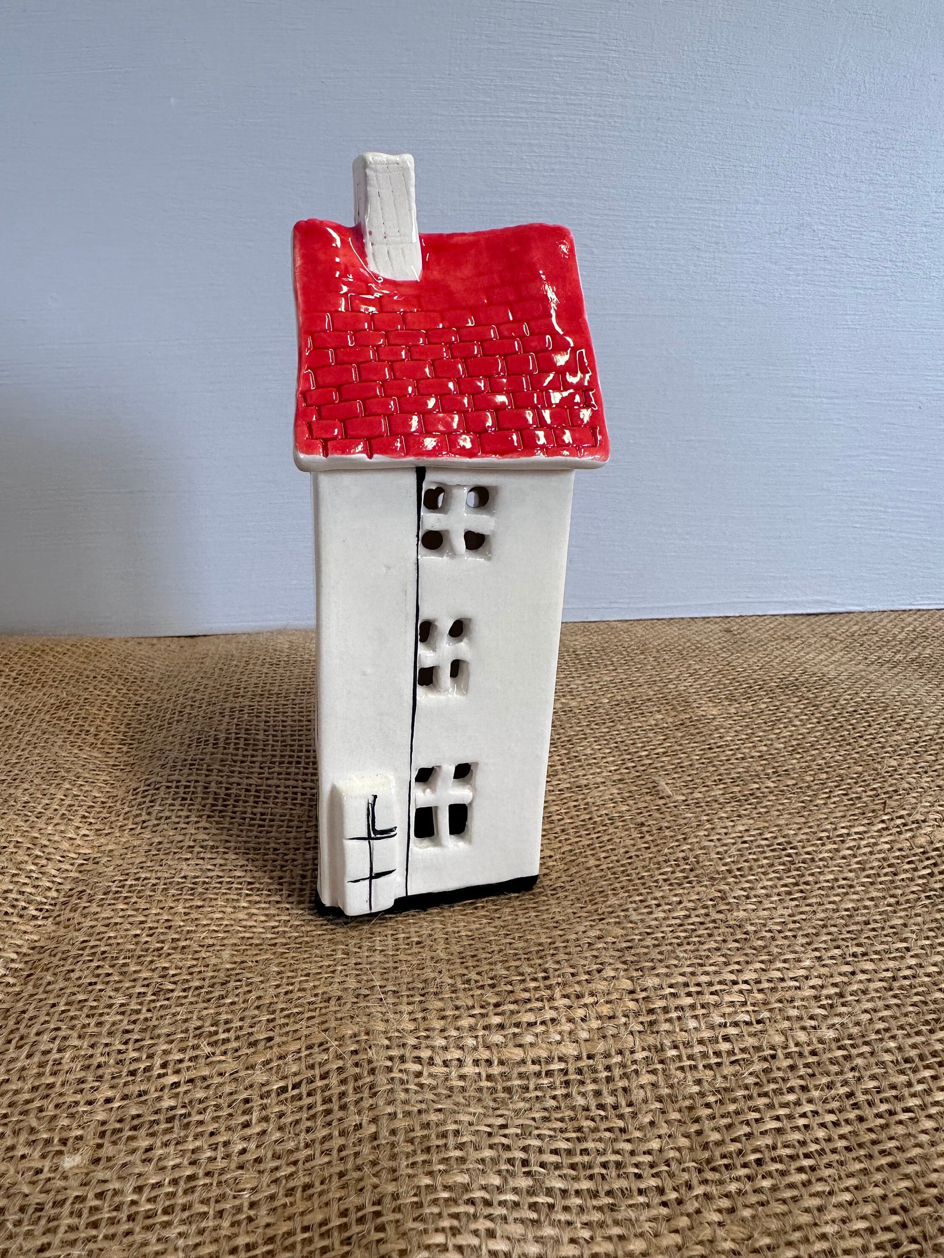 Hand made ceramic Townhouse TeaLight Holder