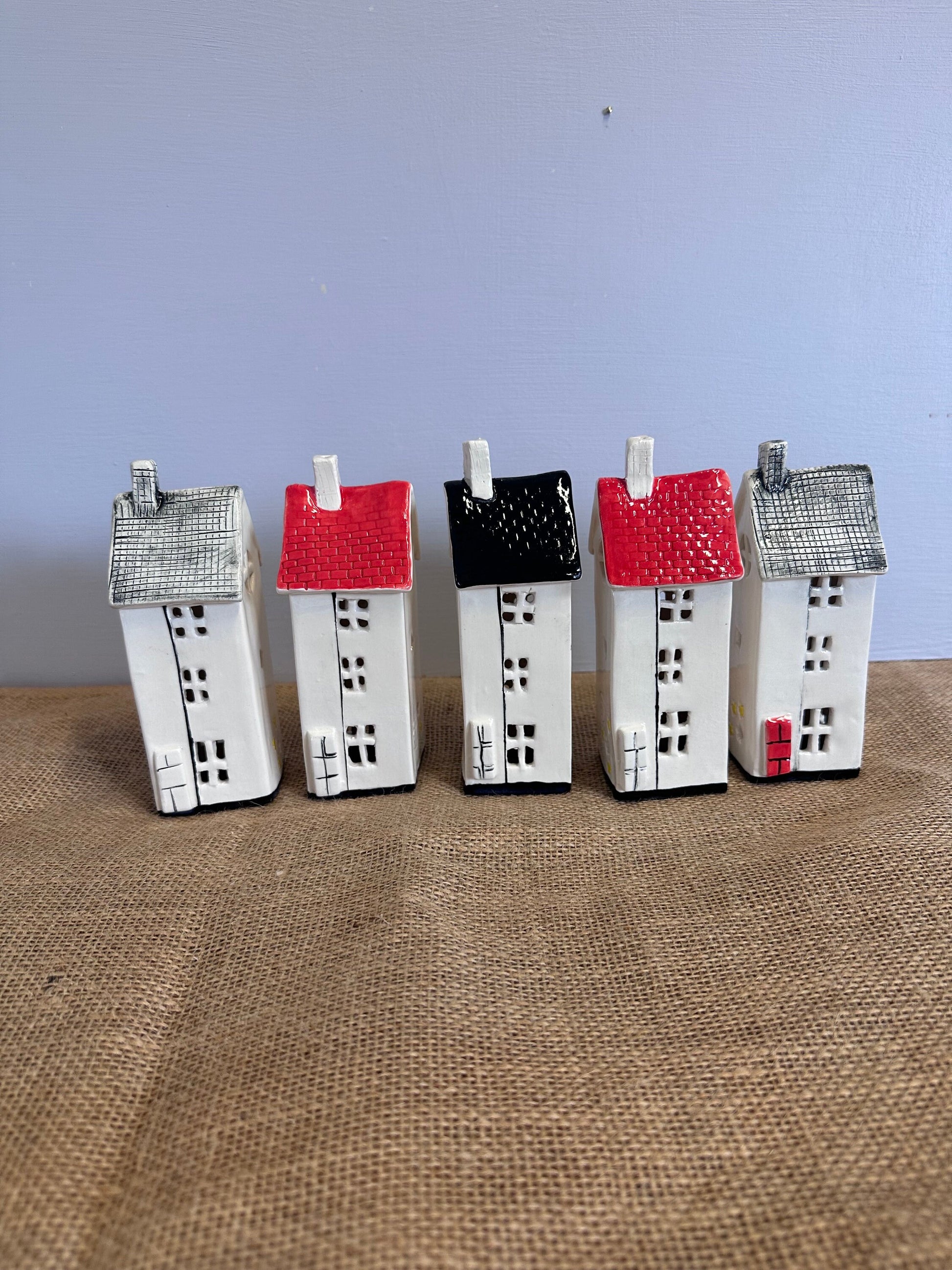 Hand made ceramic Townhouse TeaLight Holder