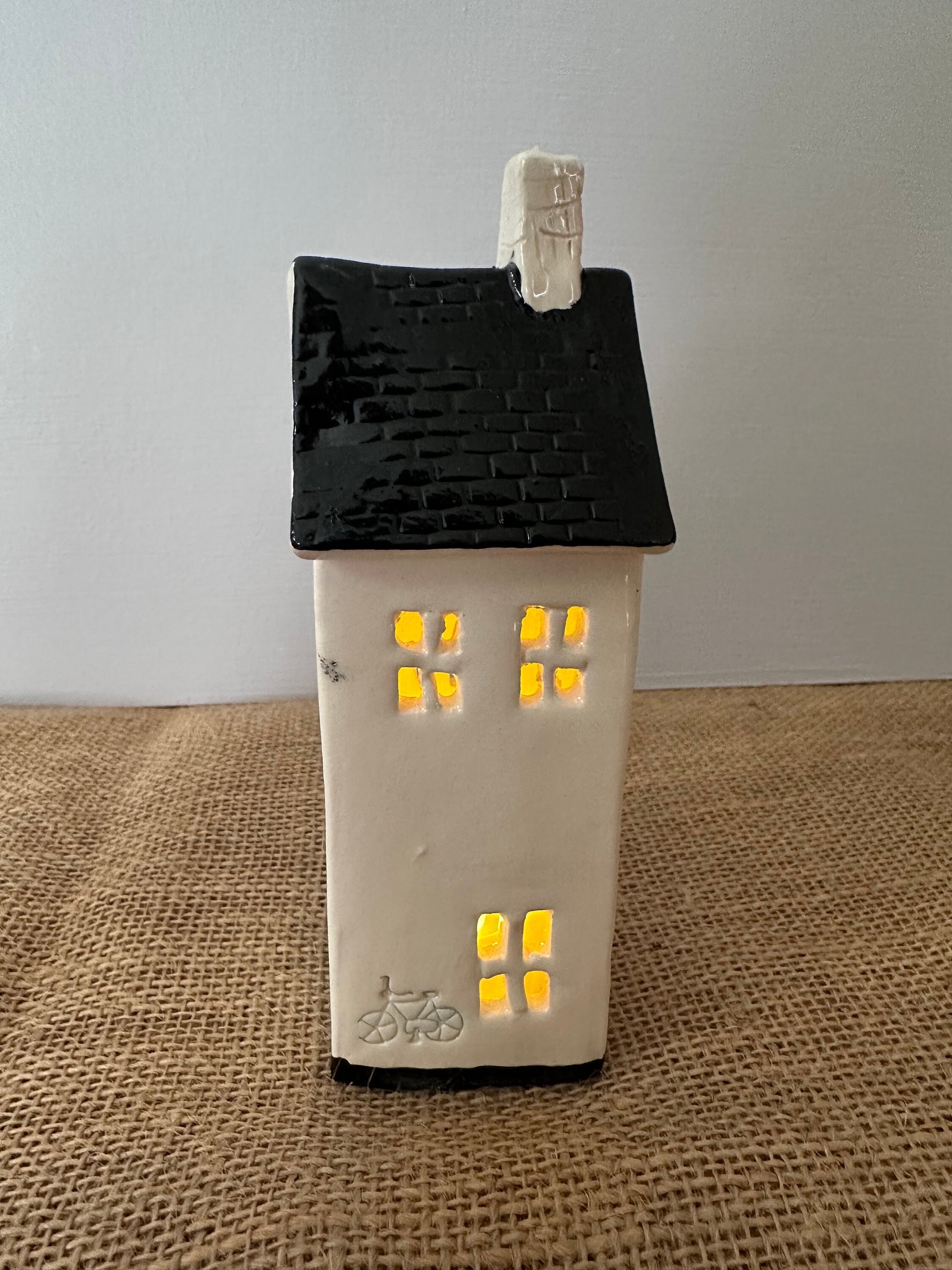 Hand made ceramic Townhouse TeaLight Holder