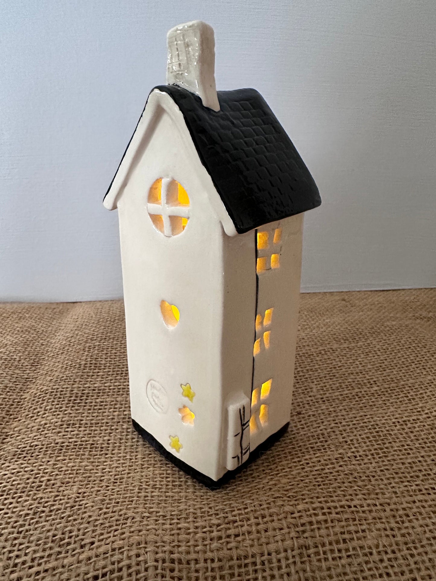 Hand made ceramic Townhouse TeaLight Holder