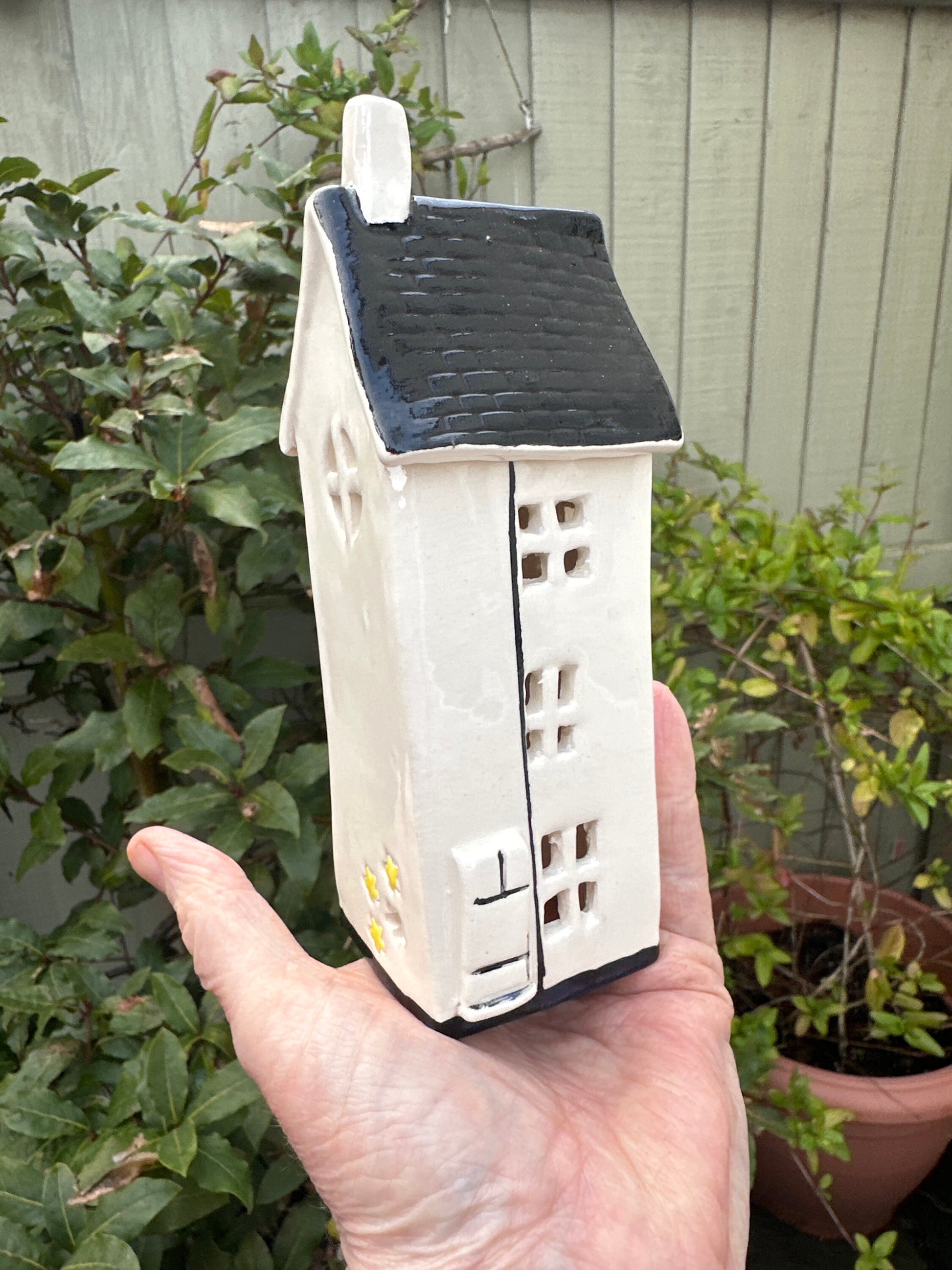 Hand made ceramic Townhouse TeaLight Holder