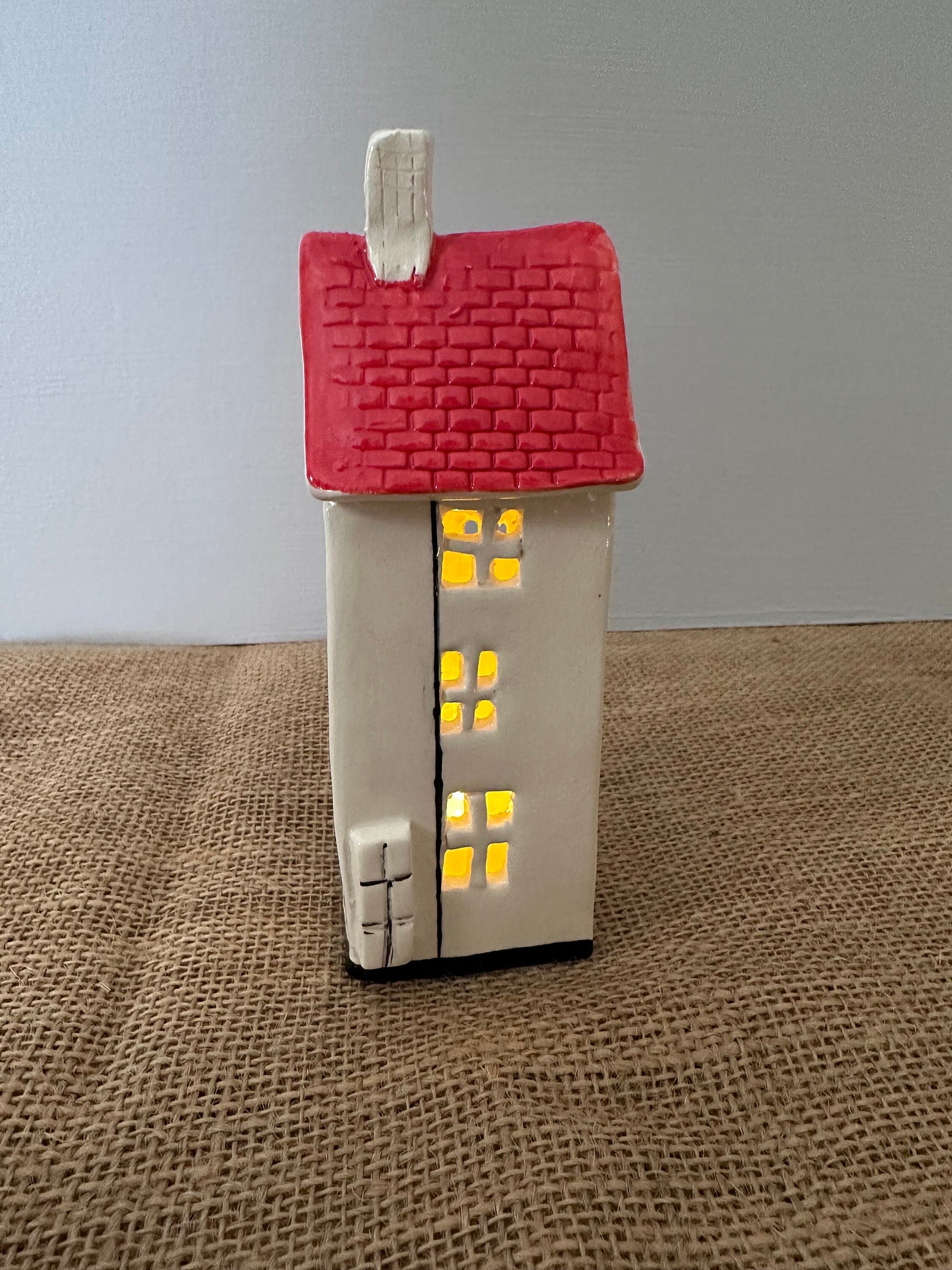 Hand made ceramic Townhouse TeaLight Holder