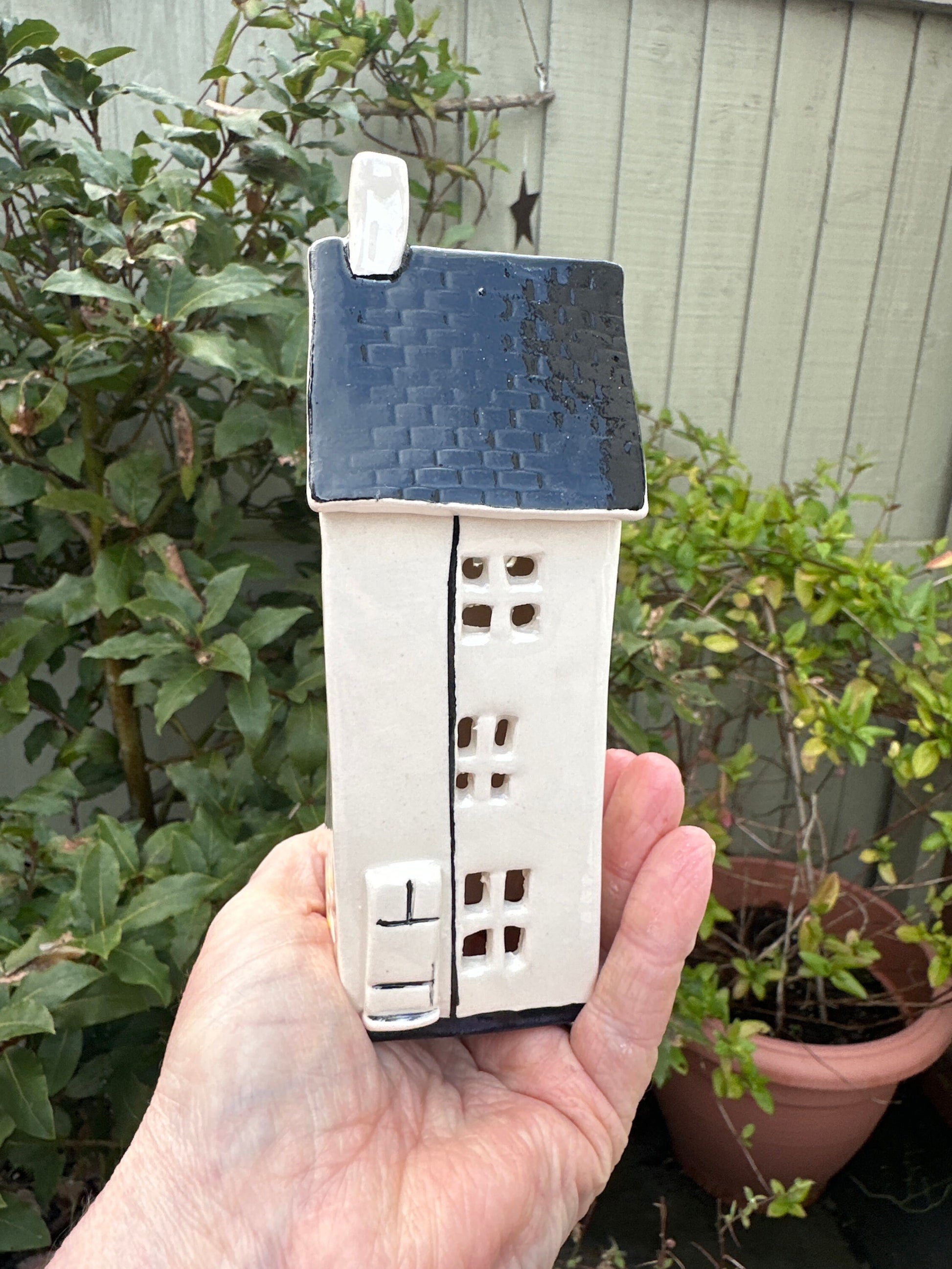 Hand made ceramic Townhouse TeaLight Holder