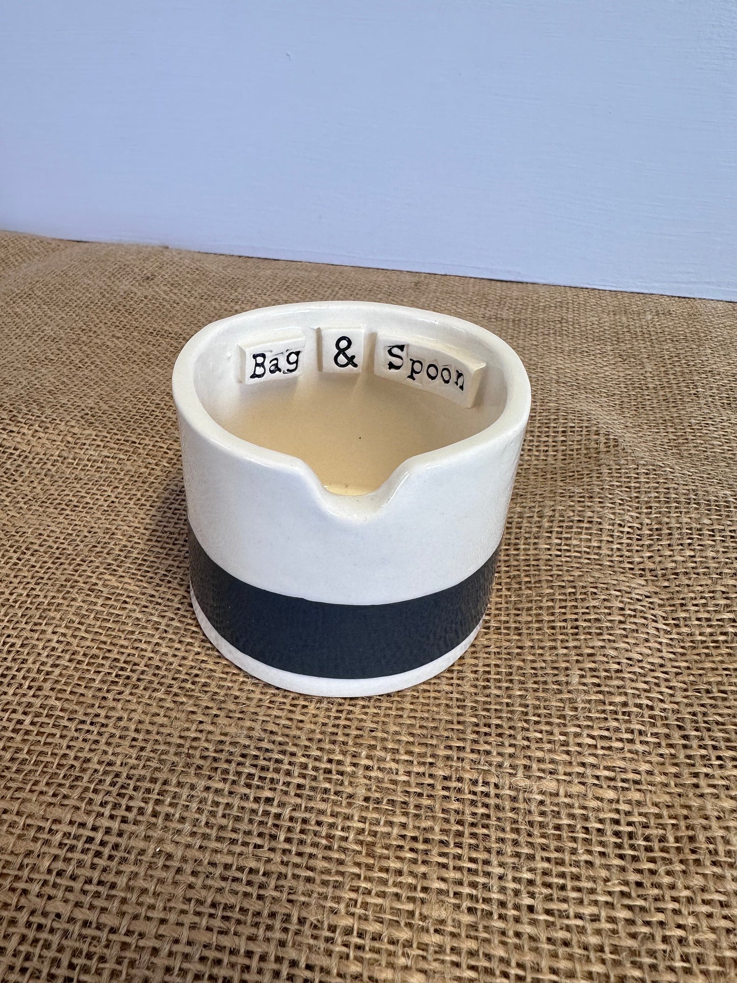 Pretty Ceramic Tea Bag & Spoon pot