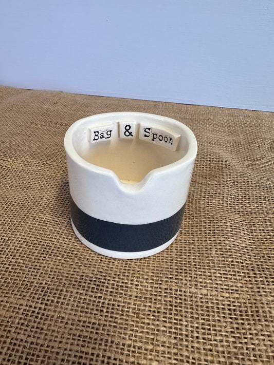 Pretty Ceramic Tea Bag & Spoon pot