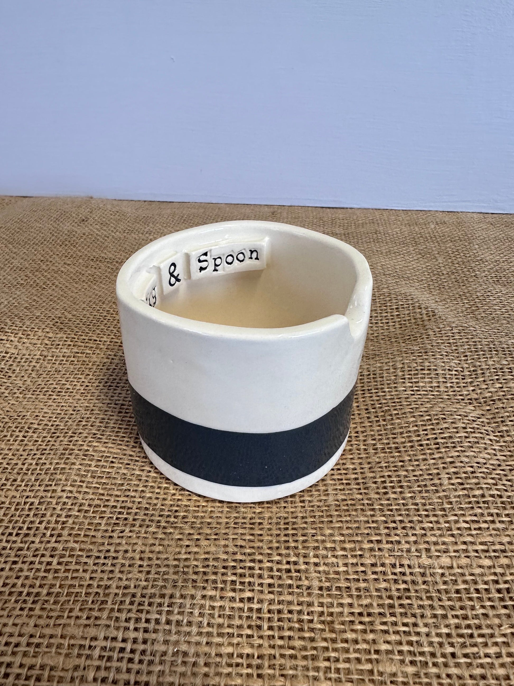 Pretty Ceramic Tea Bag & Spoon pot