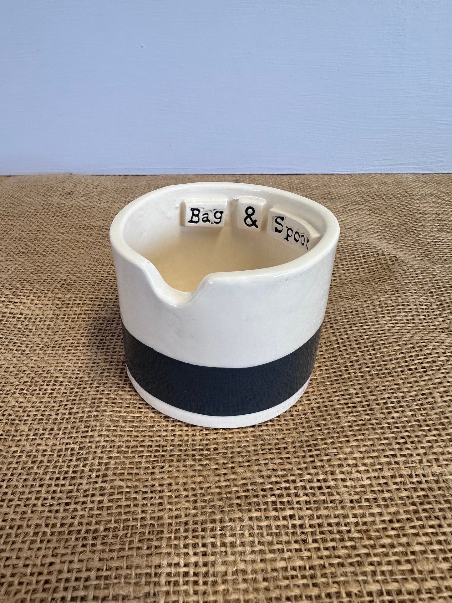 Pretty Ceramic Tea Bag & Spoon pot
