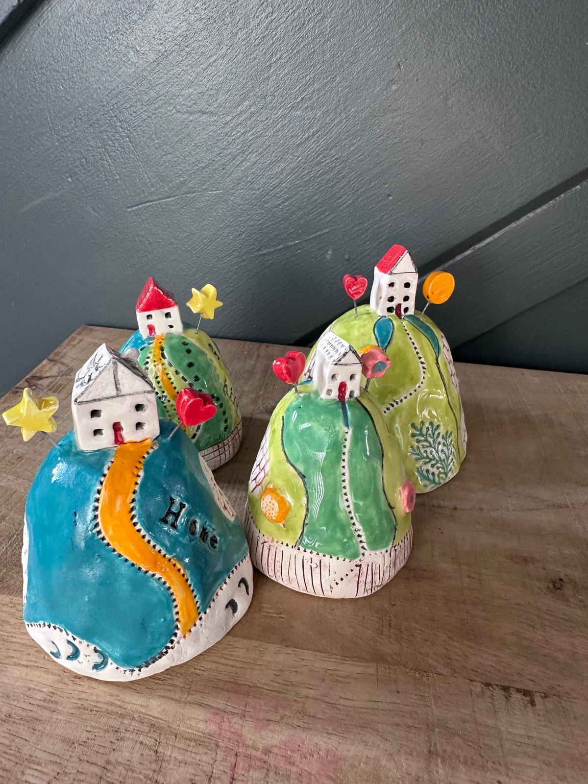 Ceramic House on the Hill Ornament