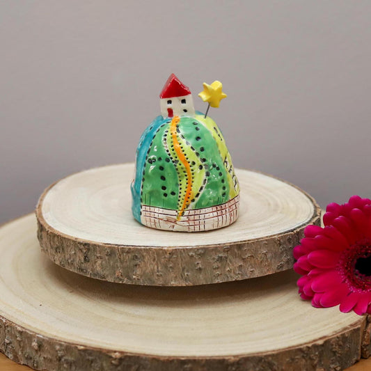 Ceramic House on the Hill Ornament