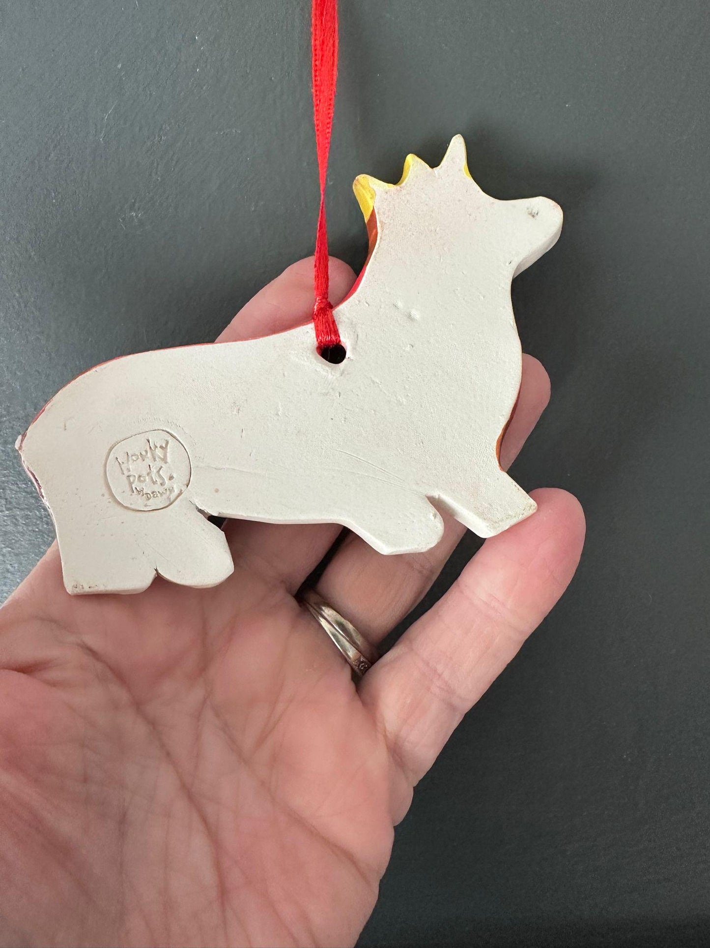 A Royal Corgi Christmas Decoration Ceramic