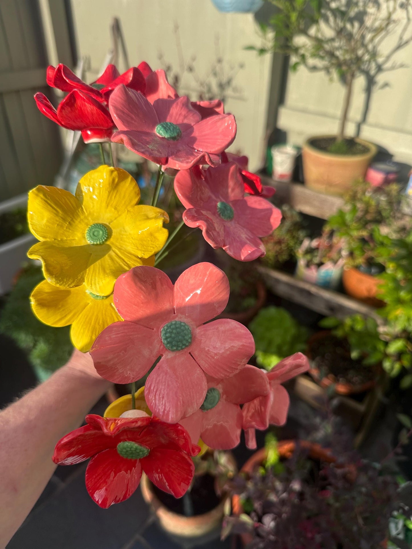 Ceramic Handmade Flowers - Made in Devon - Each is Unique