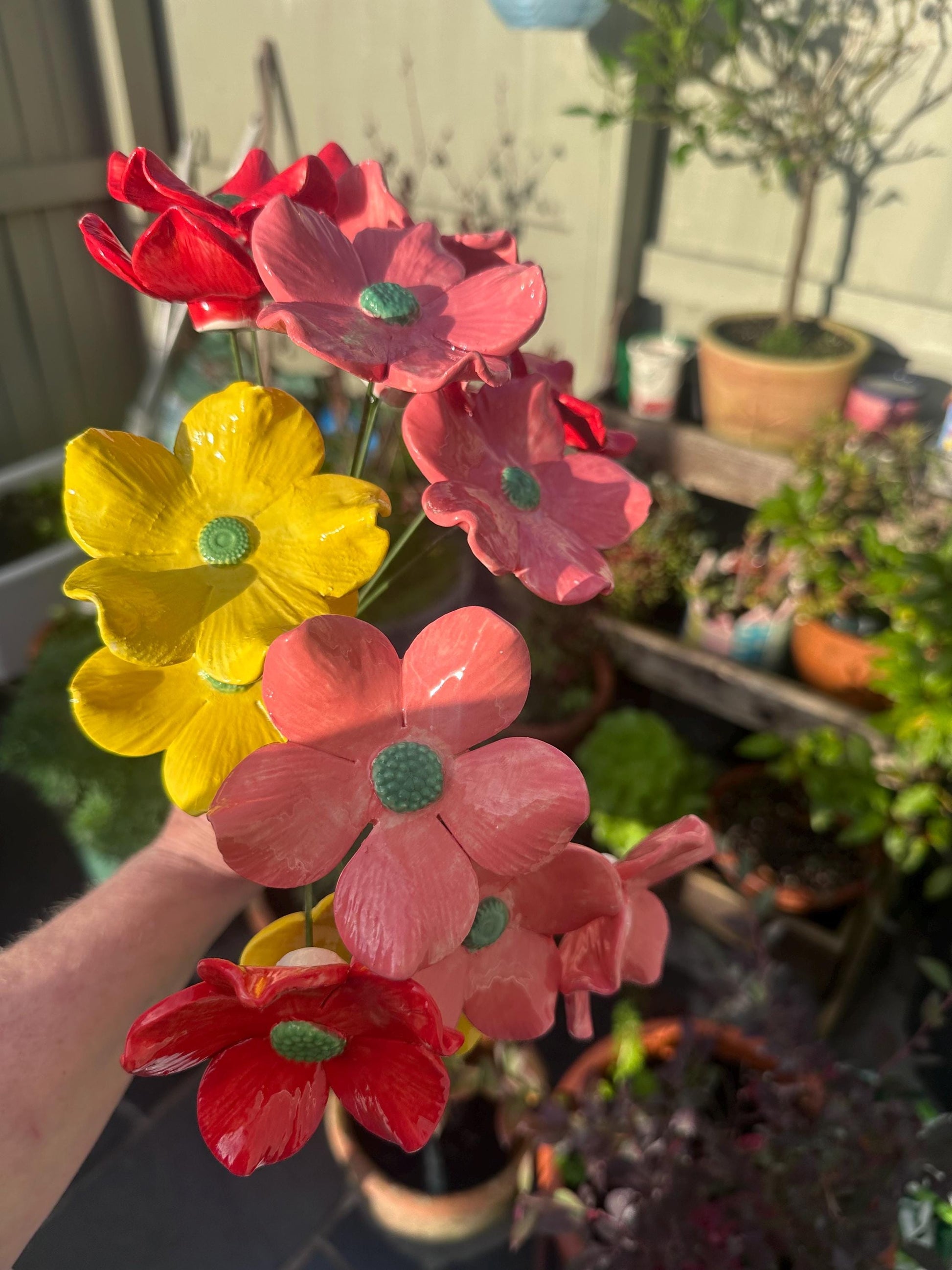 Ceramic Handmade Flowers - Made in Devon - Each is Unique