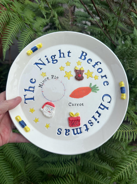 Christmas Eve Santa Plate - A lovely handmade Keepsake.