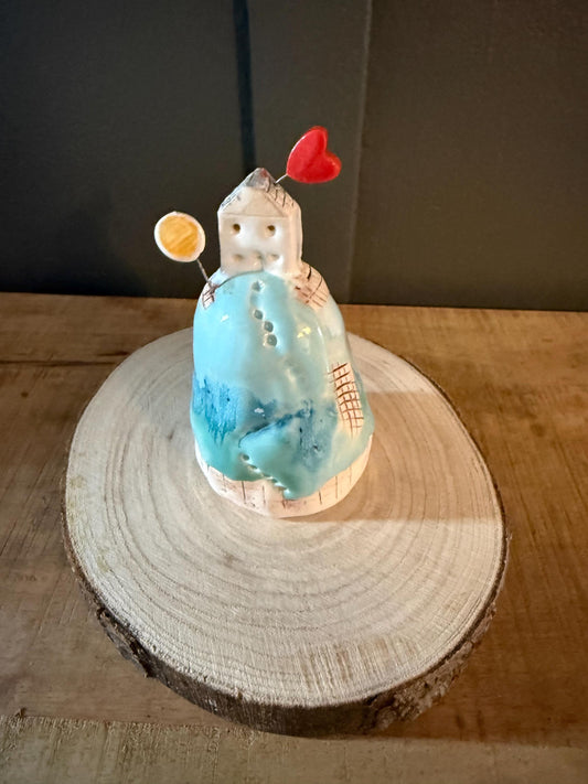 Ceramic House on the Hill Ornament