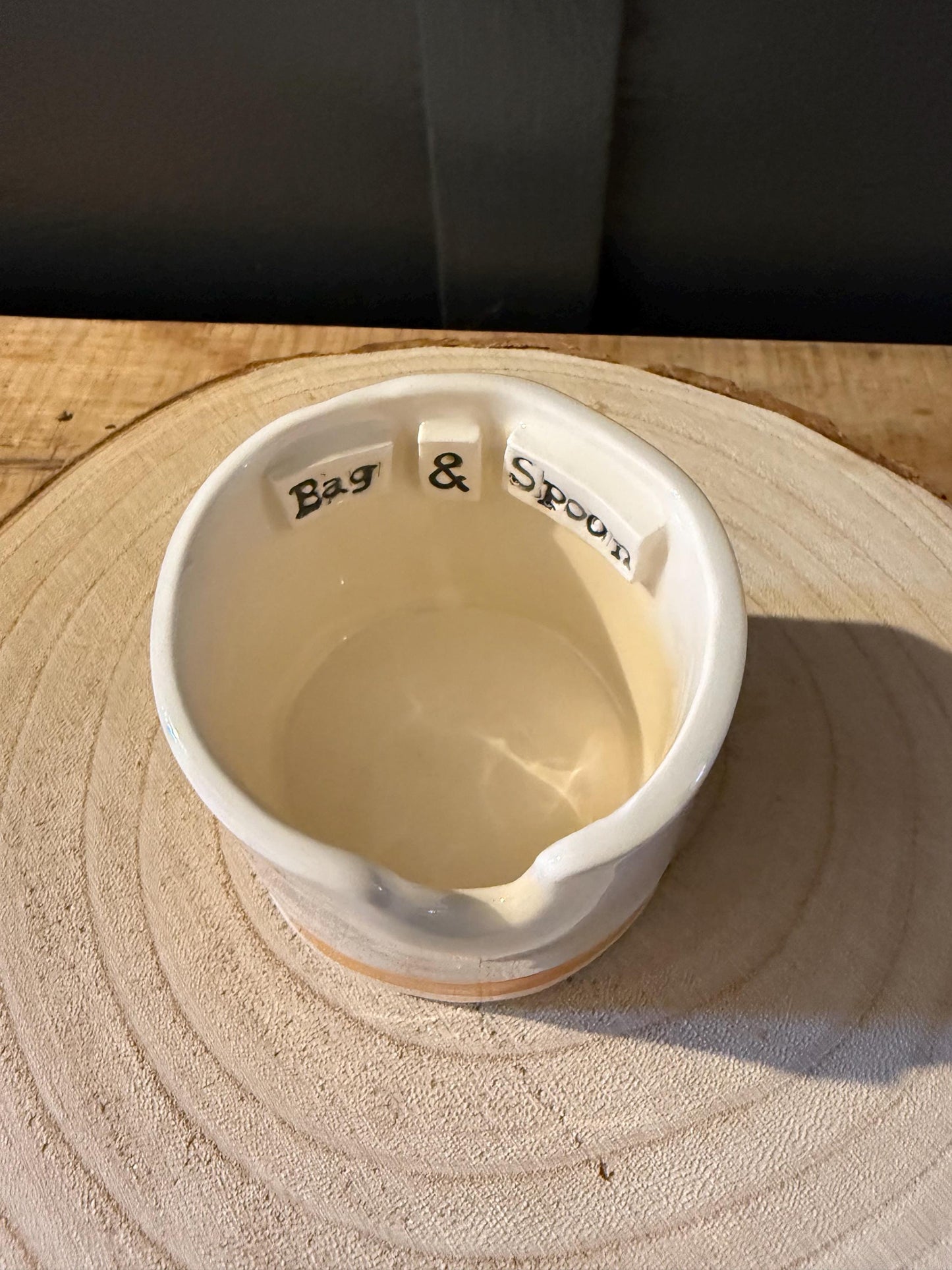 Pretty Ceramic Tea Bag & Spoon pot