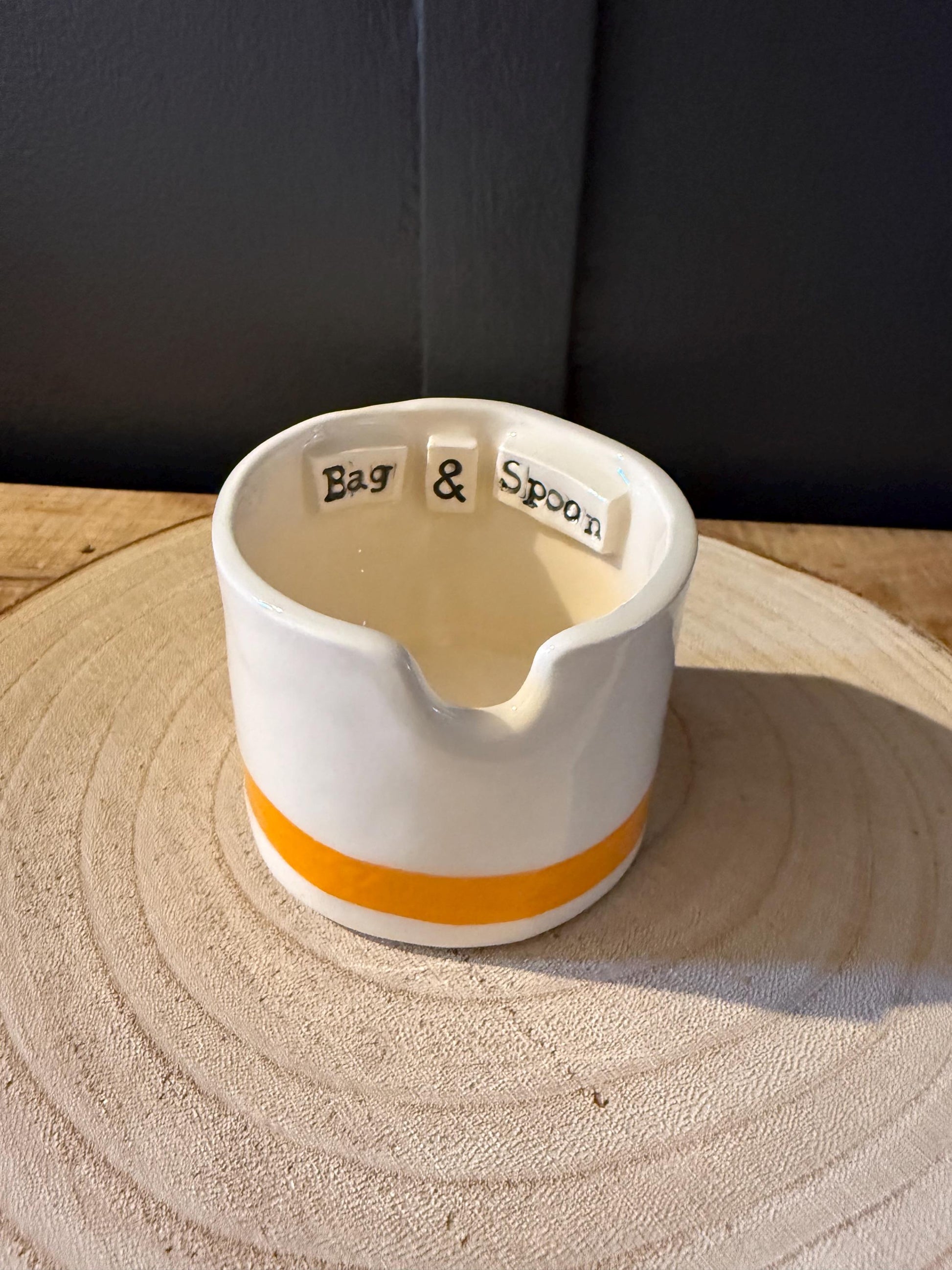 Pretty Ceramic Tea Bag & Spoon pot