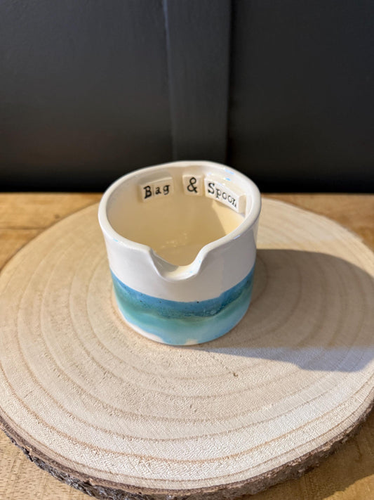 Pretty Ceramic Tea Bag & Spoon pot