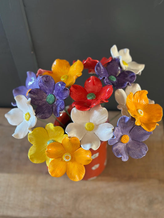 Ceramic Handmade Flowers - Made in Devon - Each is Unique