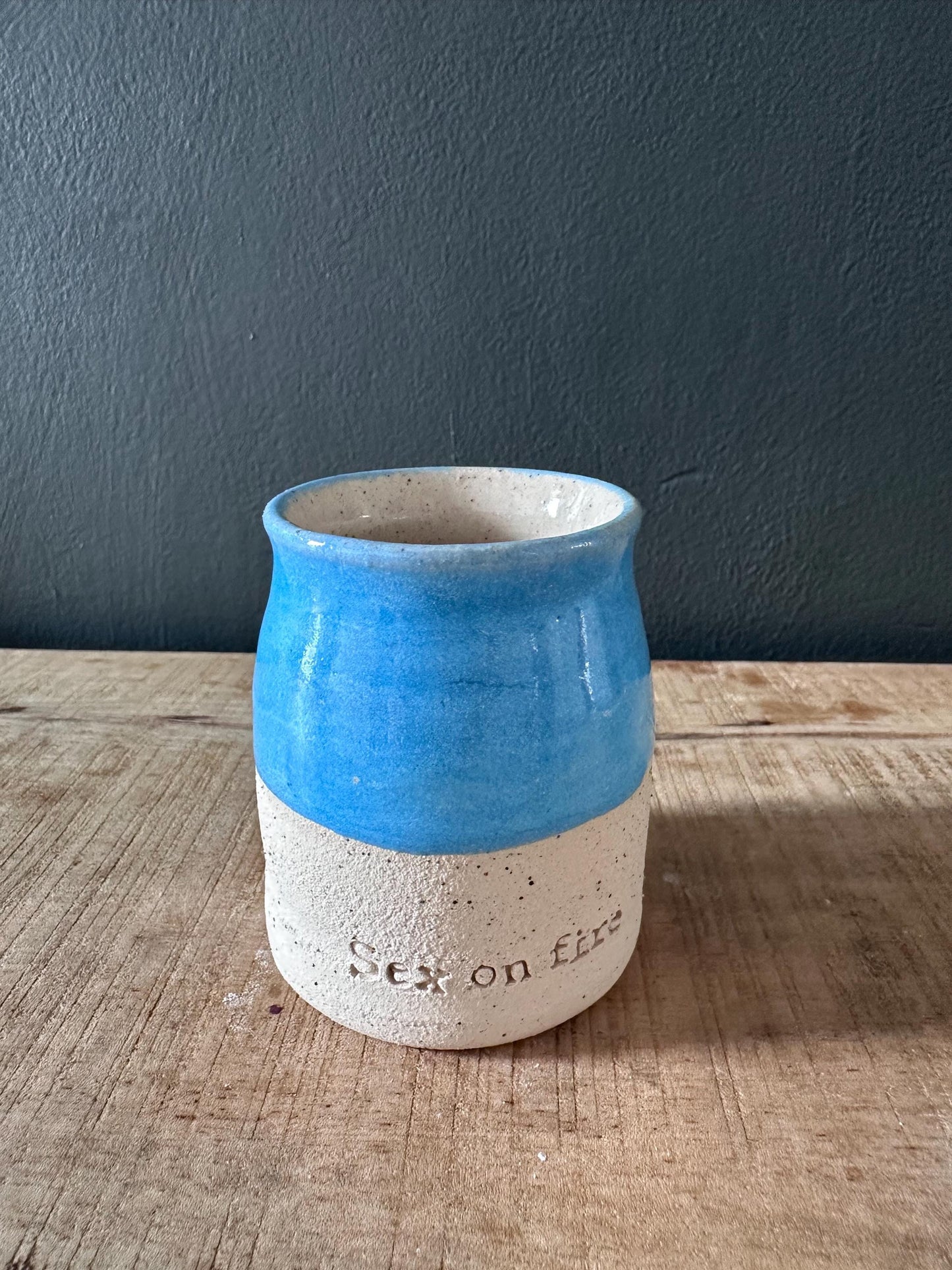 Ceramic Match Pot with phrase and Striker pad