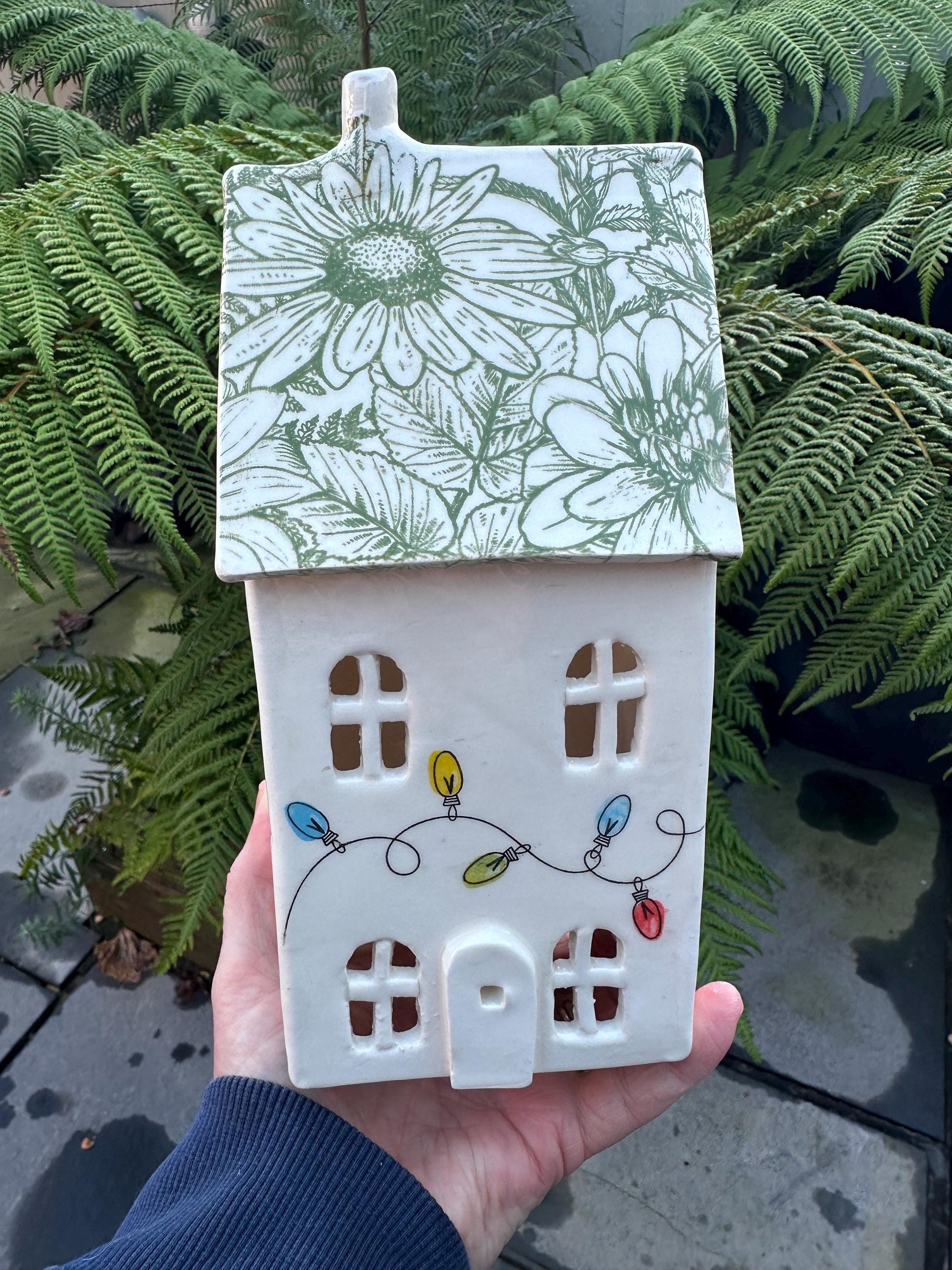 Large Handmade Tealight Ceramic House