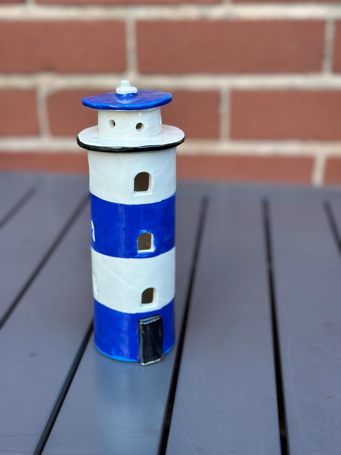 Handmade Ceramic Tealight Lighthouse