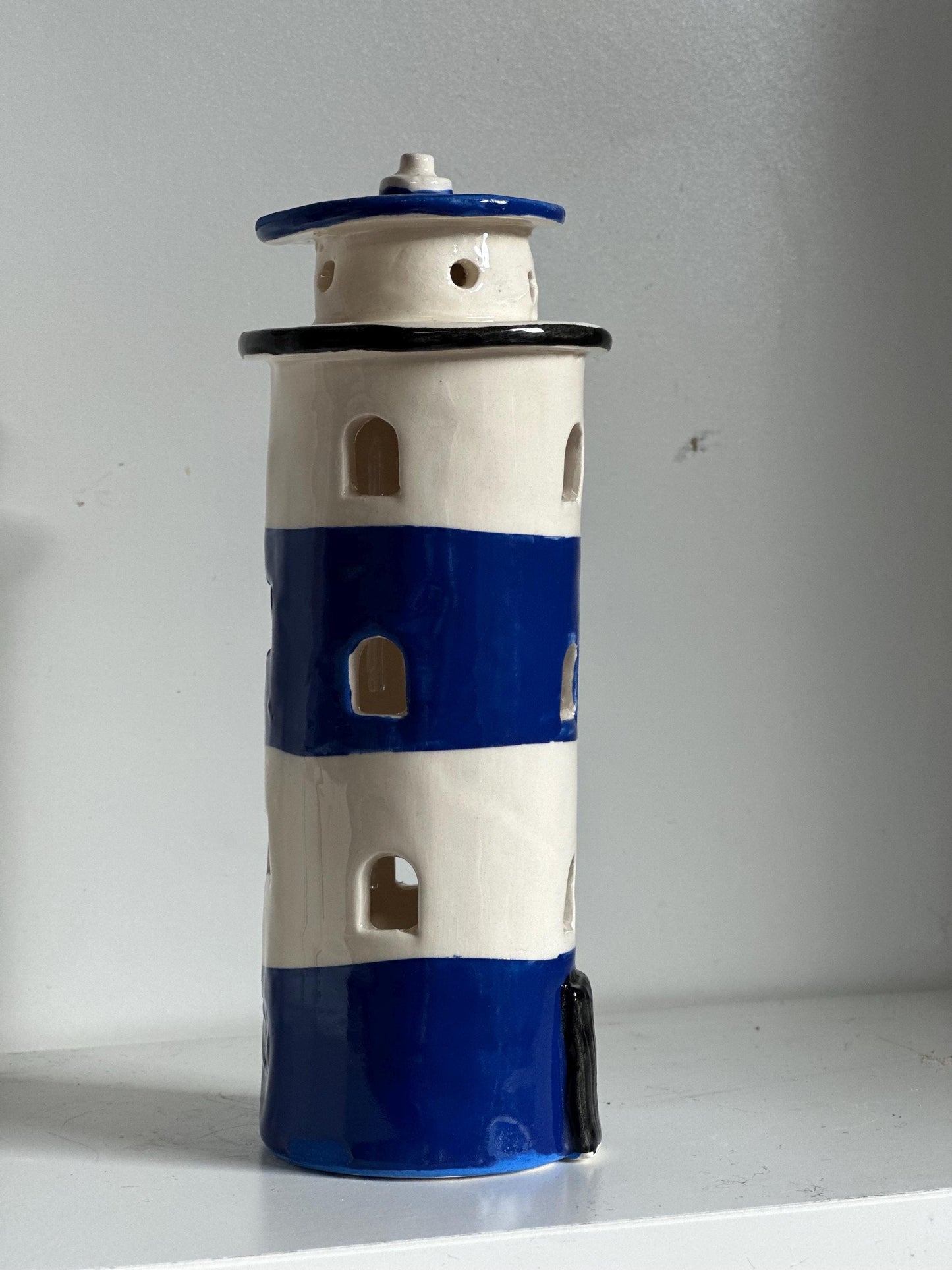 Handmade Ceramic Tealight Lighthouse